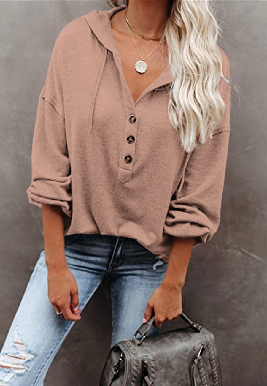 Sudadera con capucha y detalle de botones