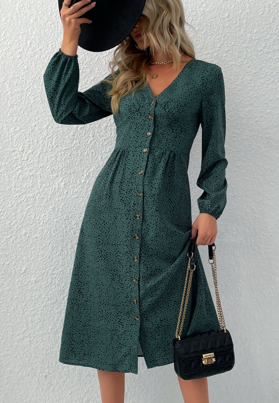Vestido con botones de guepardo