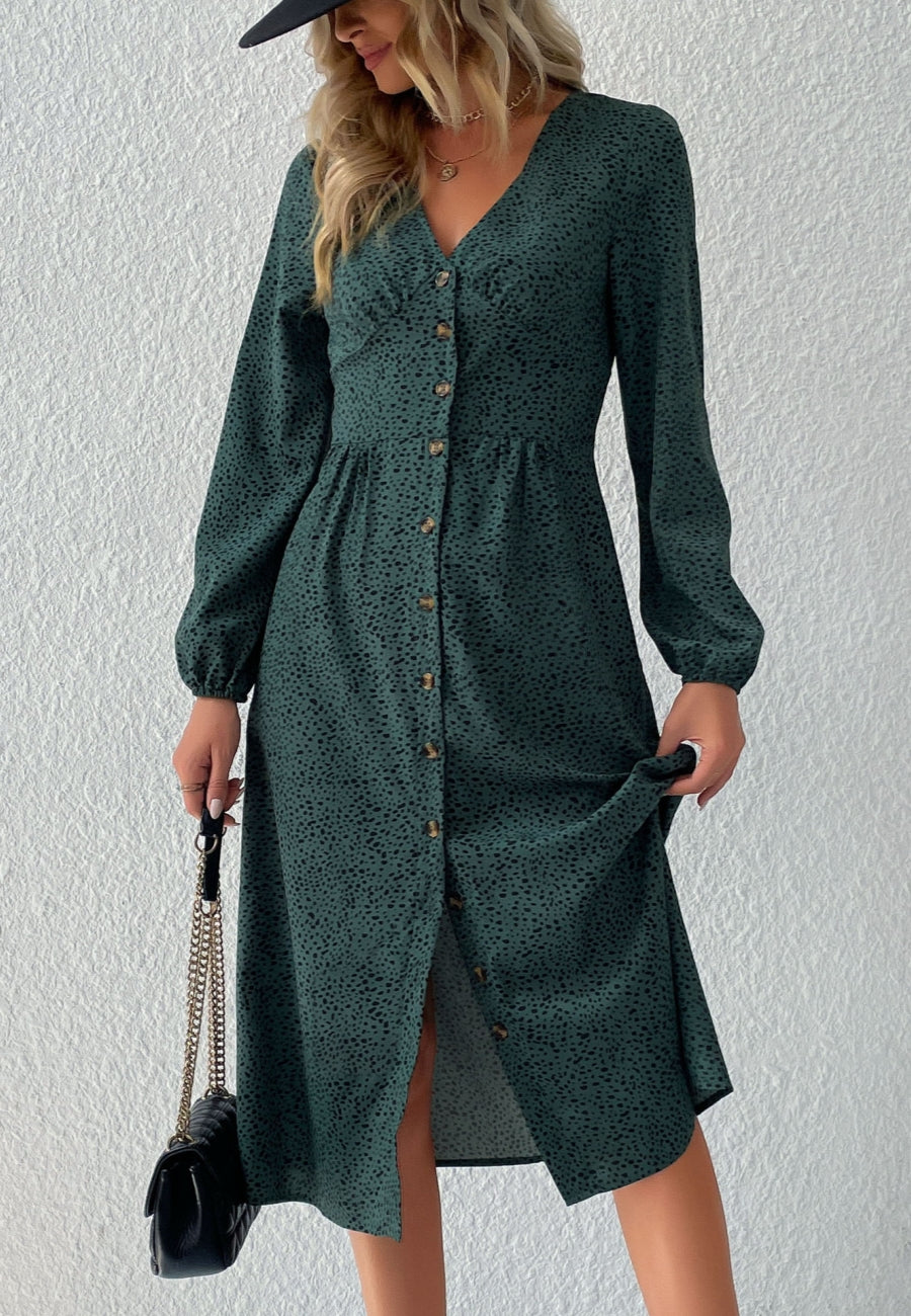 Vestido con botones de guepardo