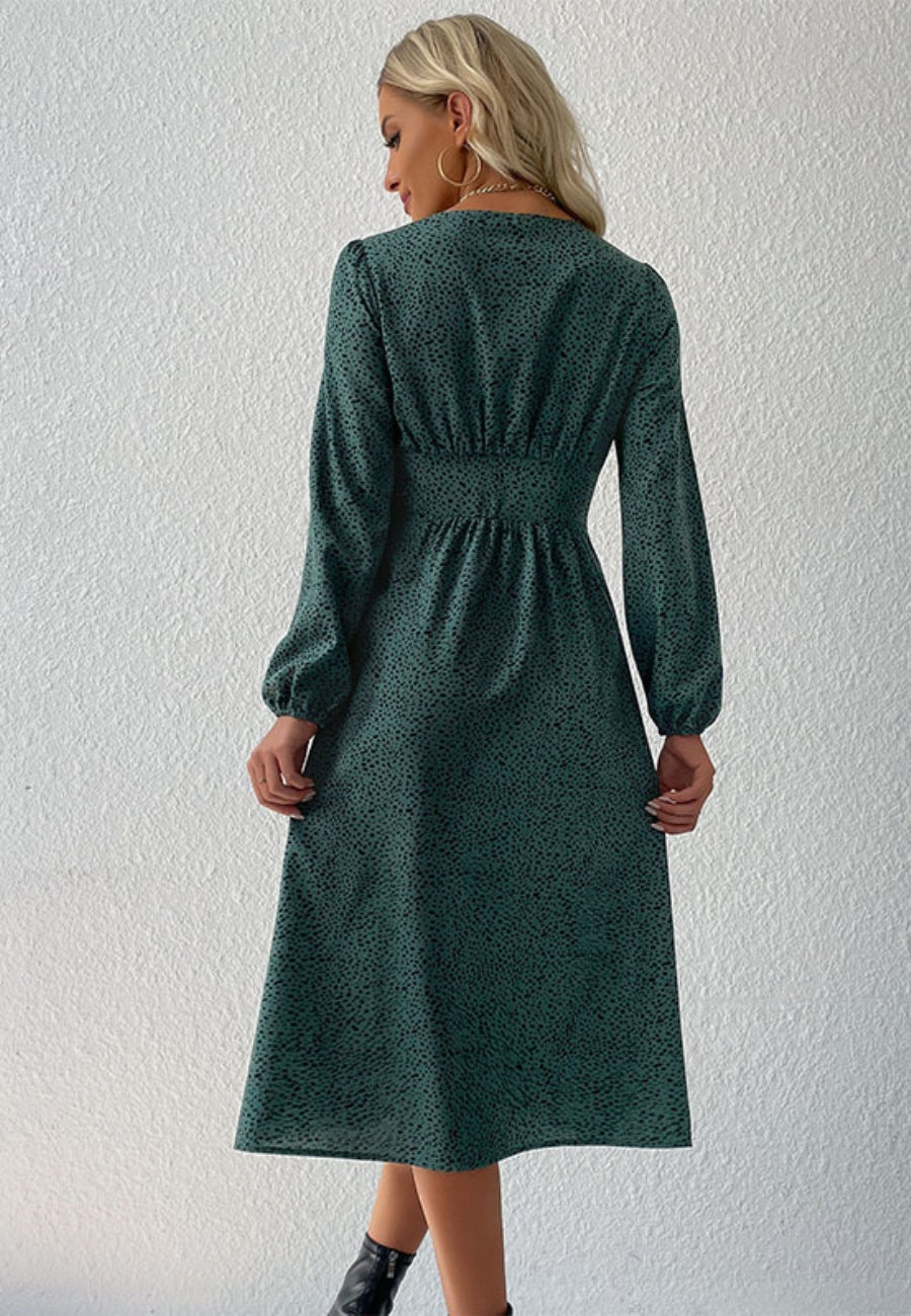 Vestido con botones de guepardo