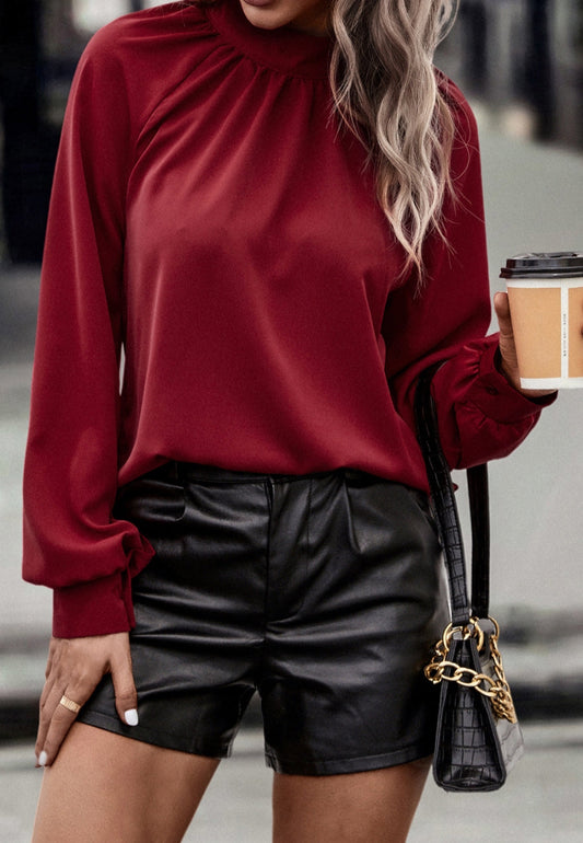 Blusa con espalda descubierta en color liso