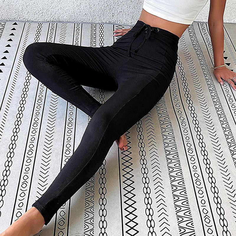 Leggings con cintura alta y lazo