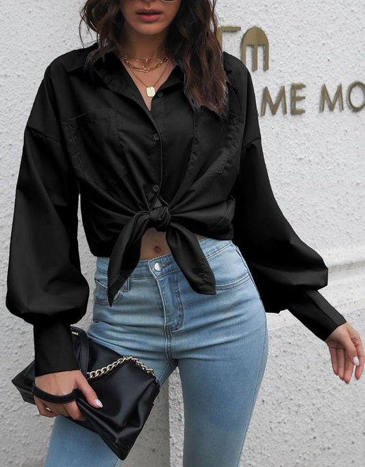 Polo liso con mangas Bishop