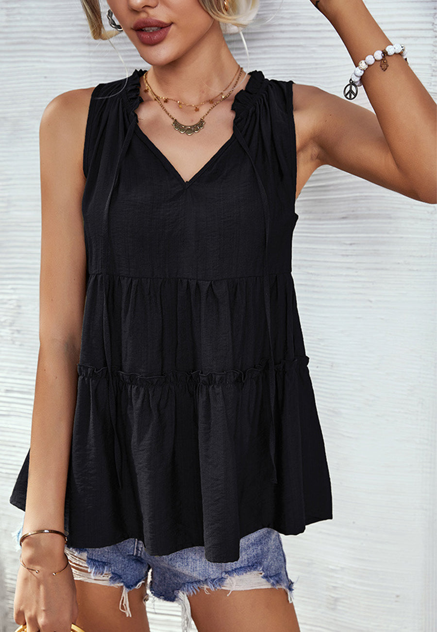 Top de verano con capas de color liso