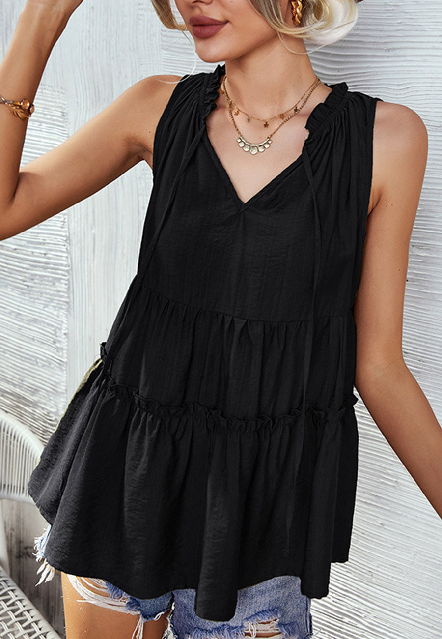 Top de verano con capas de color liso