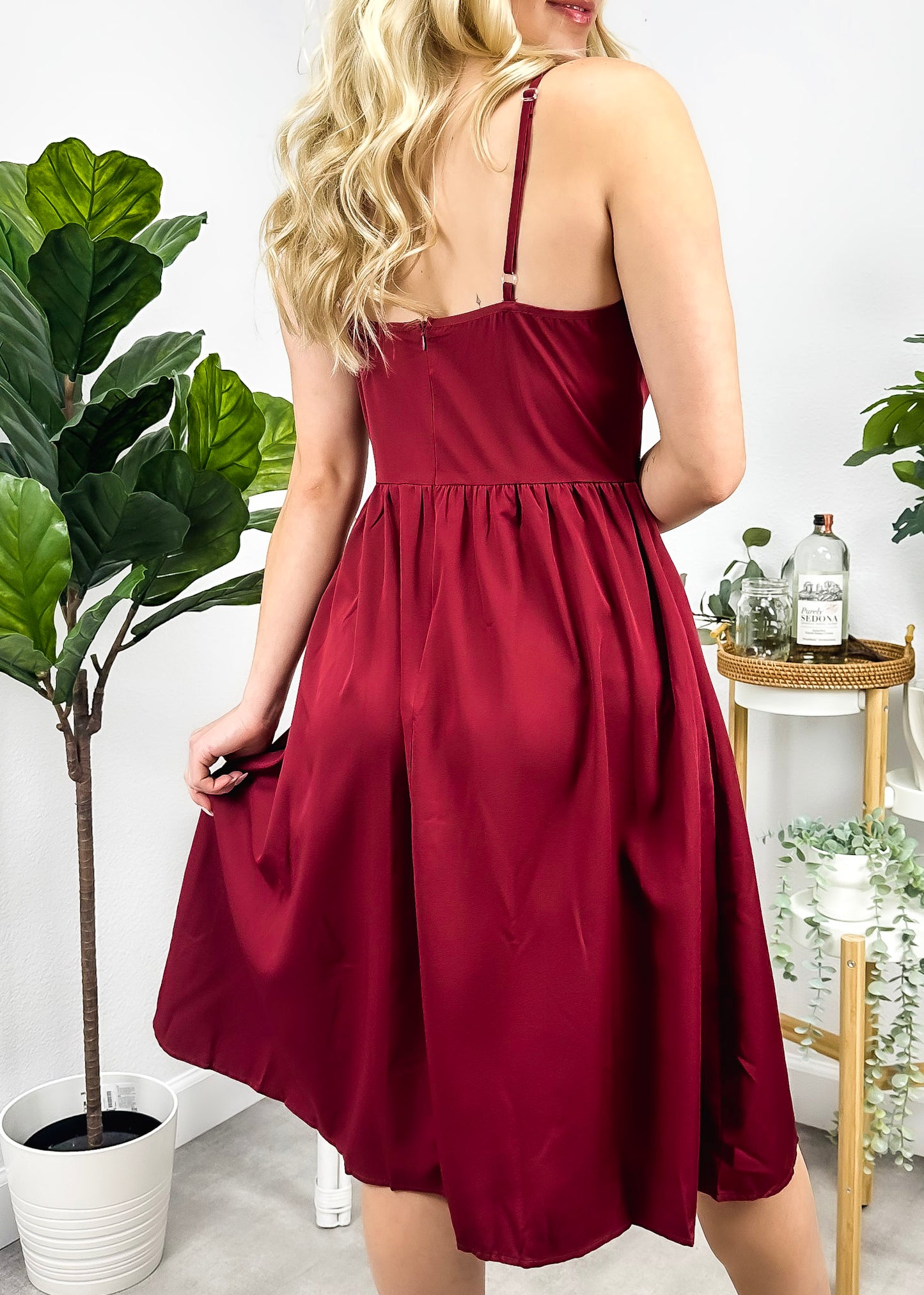 Vestido básico de color liso