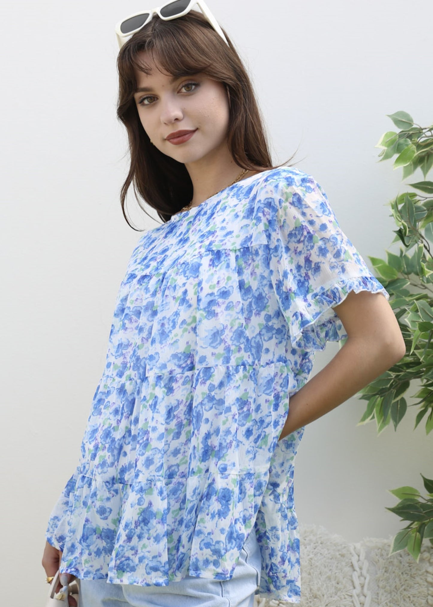 Short Sleeve Tiered Blouse