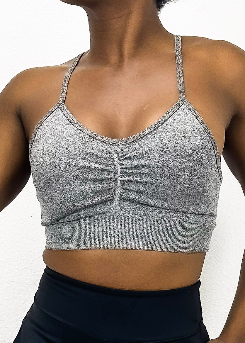 Sujetador deportivo clásico con escote redondo
