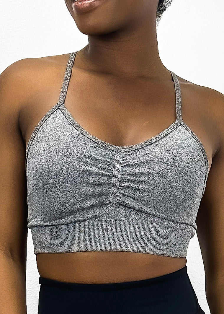 Sujetador deportivo clásico con escote redondo
