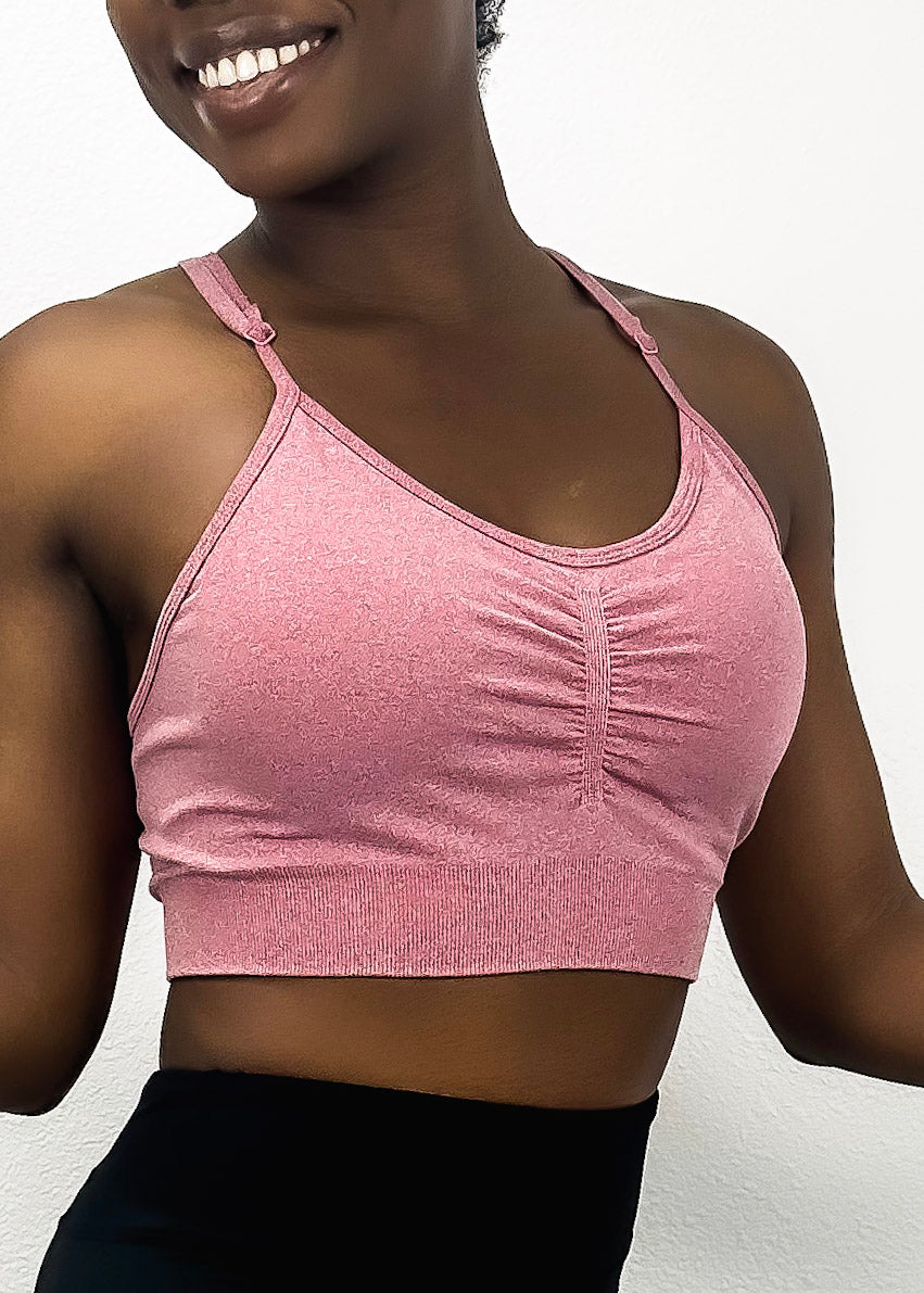 Sujetador deportivo clásico con escote redondo