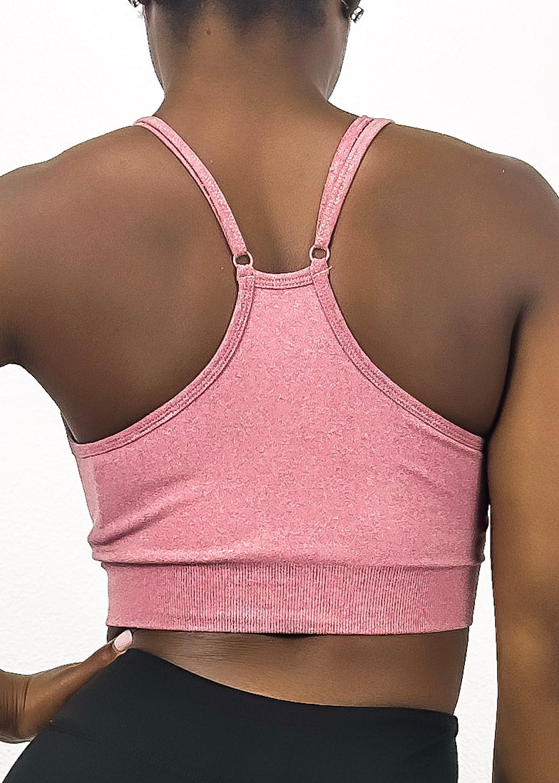 Sujetador deportivo clásico con escote redondo