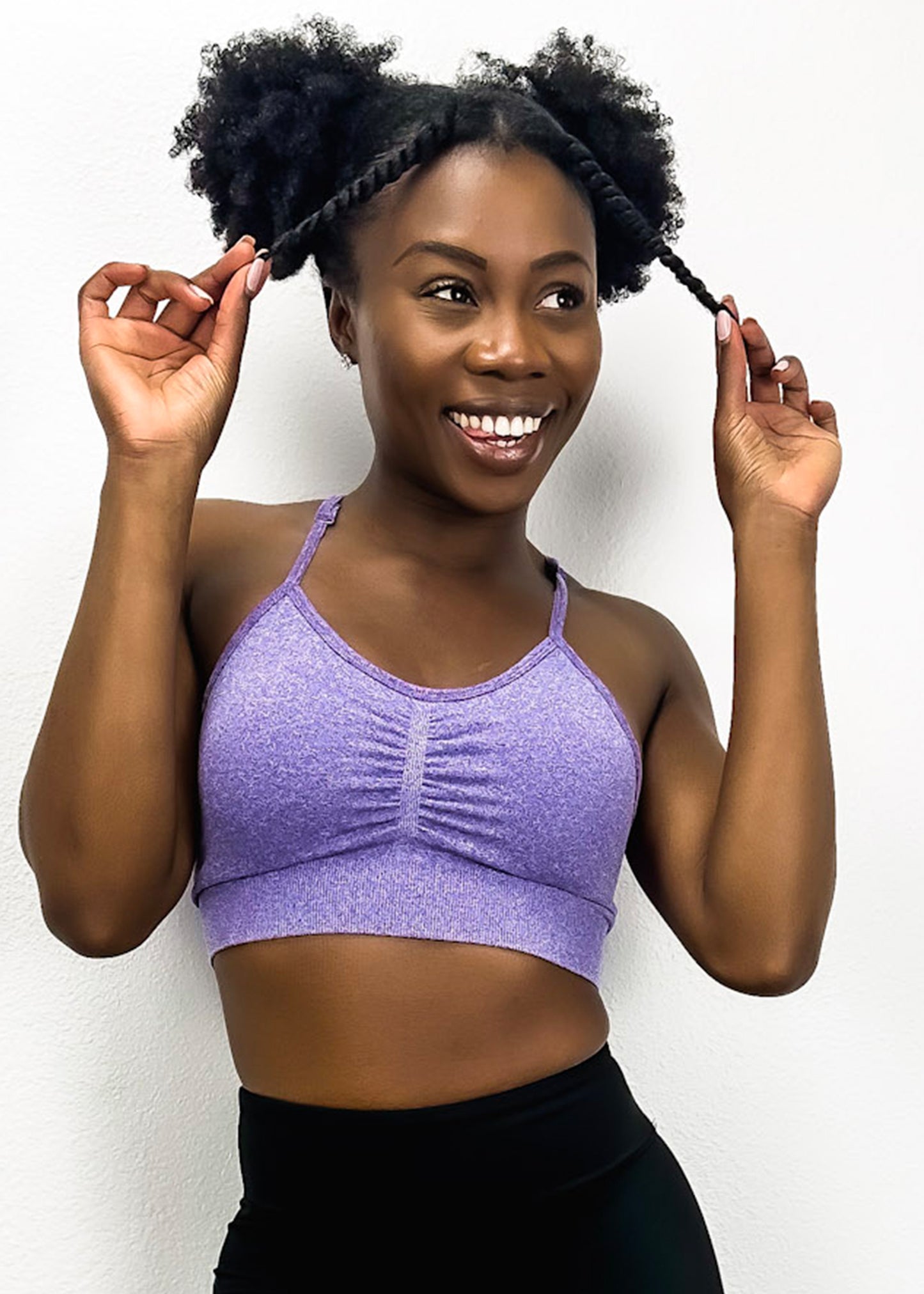 Sujetador deportivo clásico con escote redondo