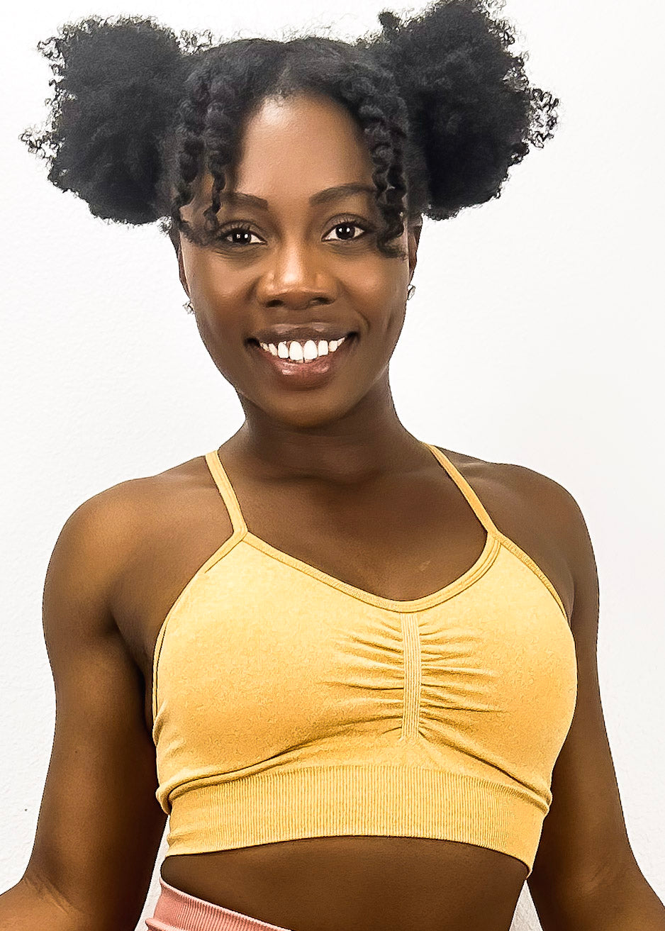 Sujetador deportivo clásico con escote redondo