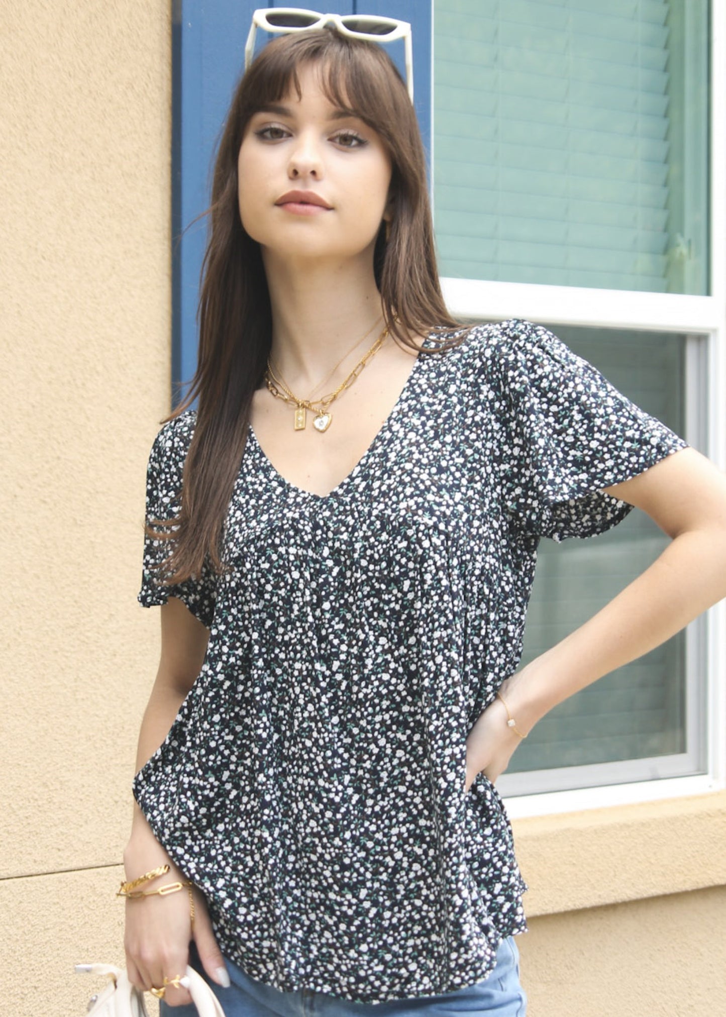 Blusa ligera con estampado floral