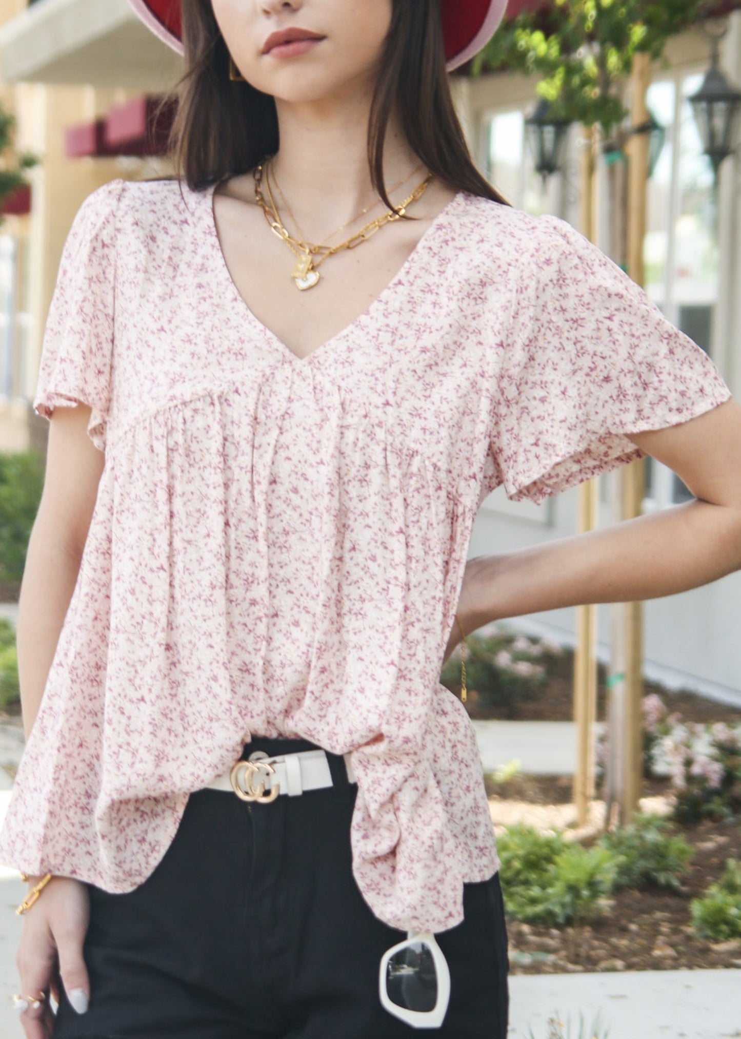 Blusa ligera con estampado floral