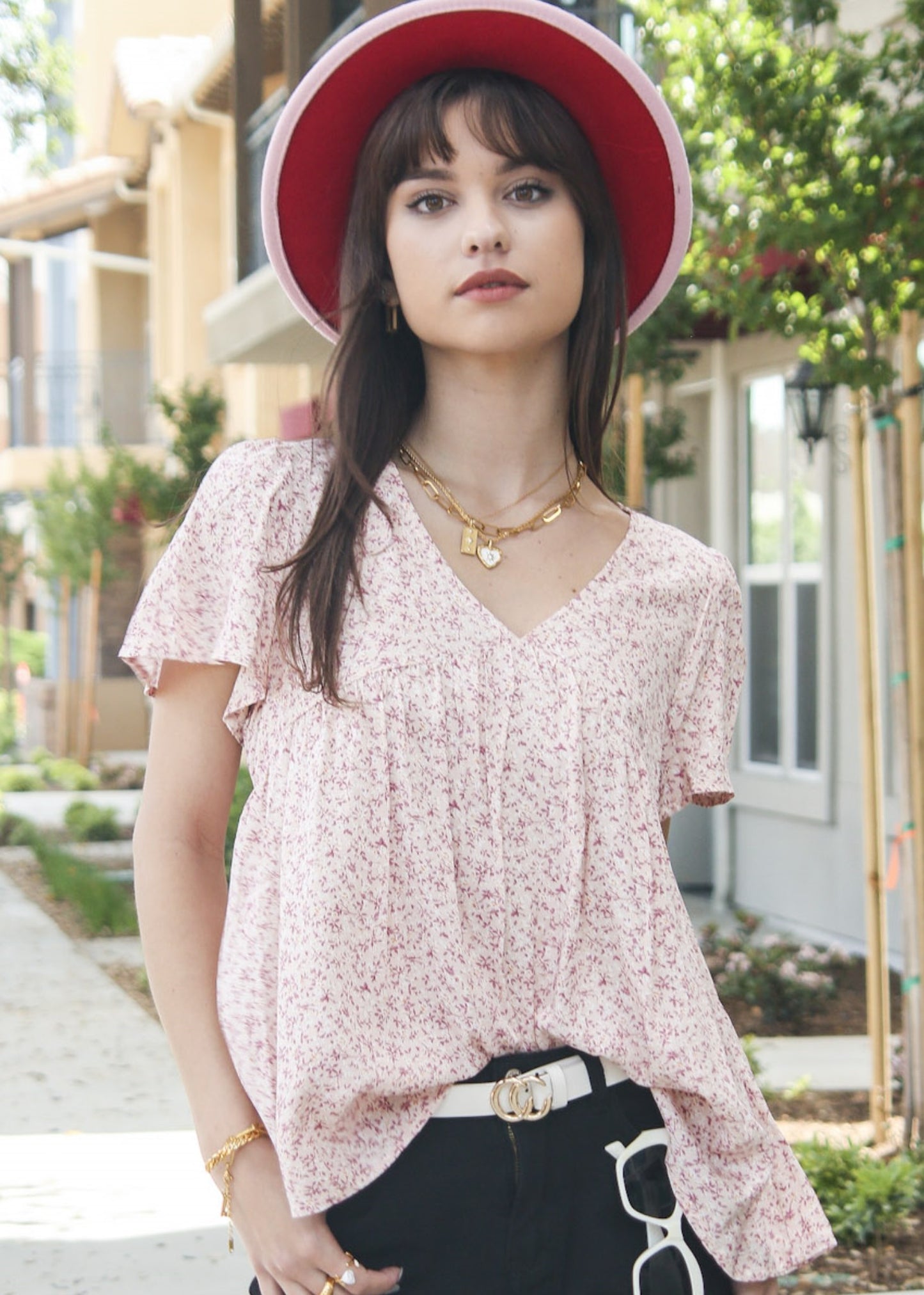 Blusa ligera con estampado floral