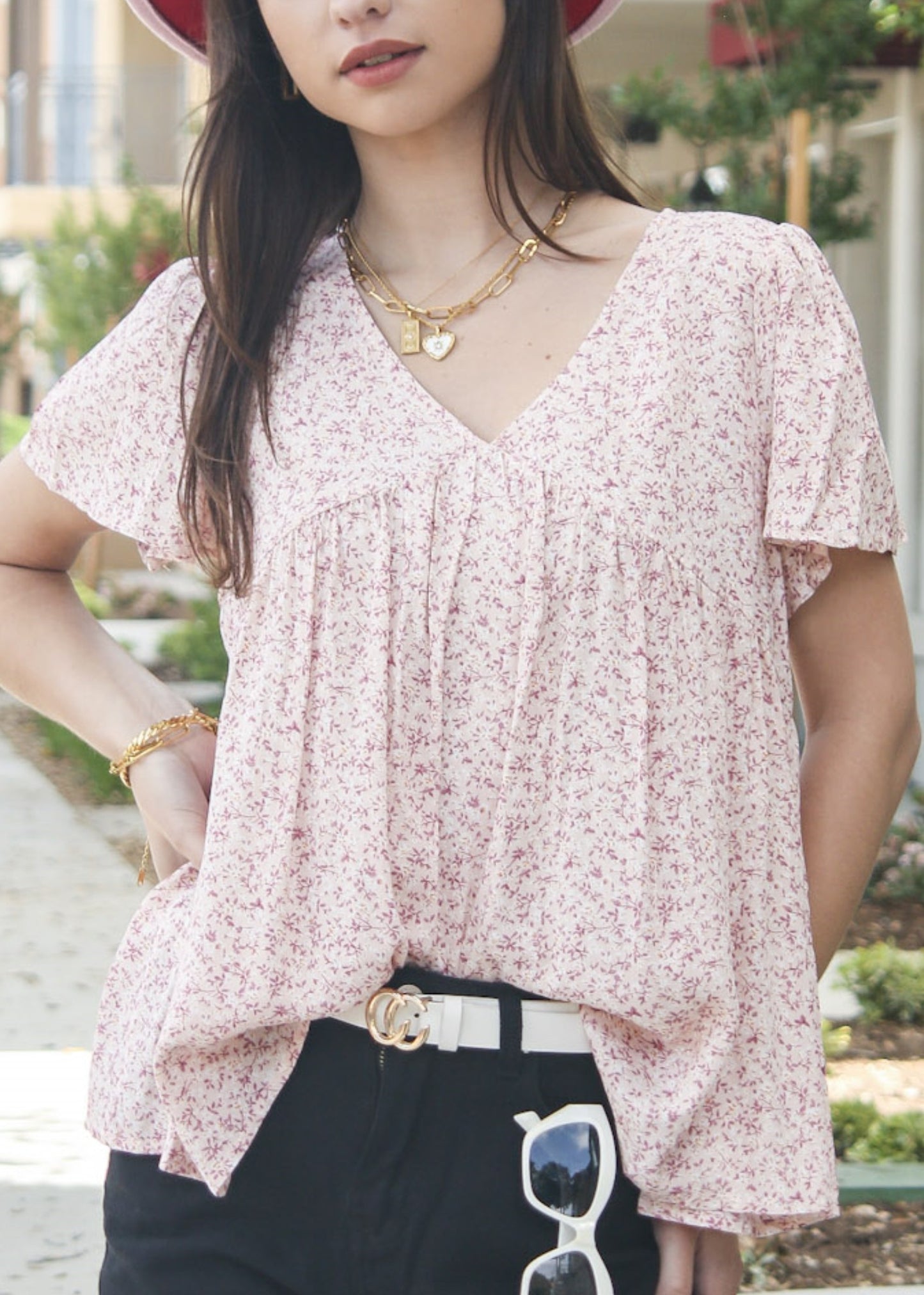 Blusa ligera con estampado floral