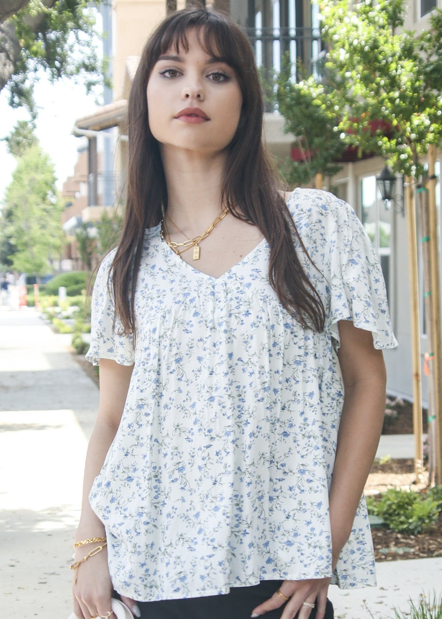 Blusa ligera con estampado floral