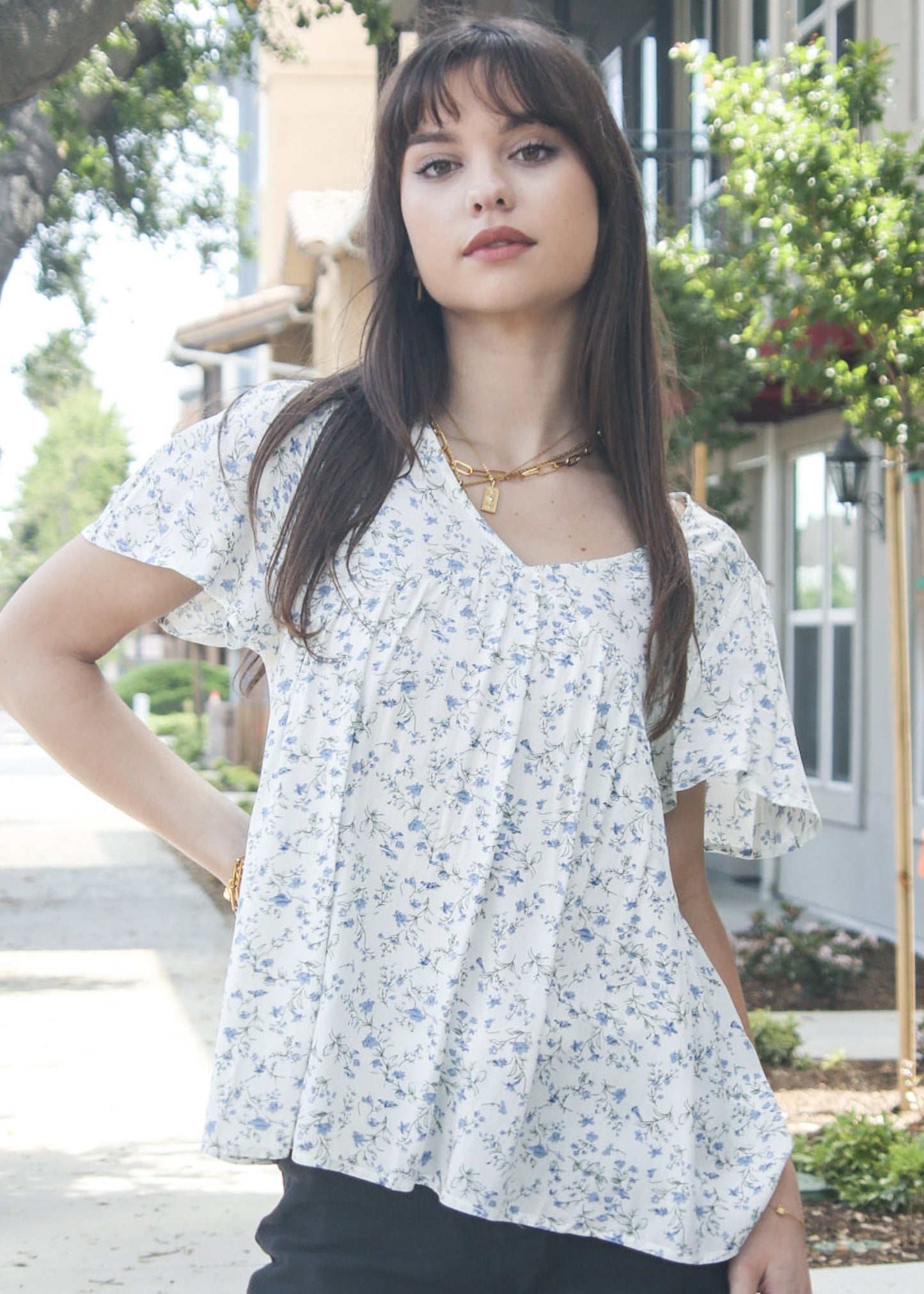 Blusa ligera con estampado floral