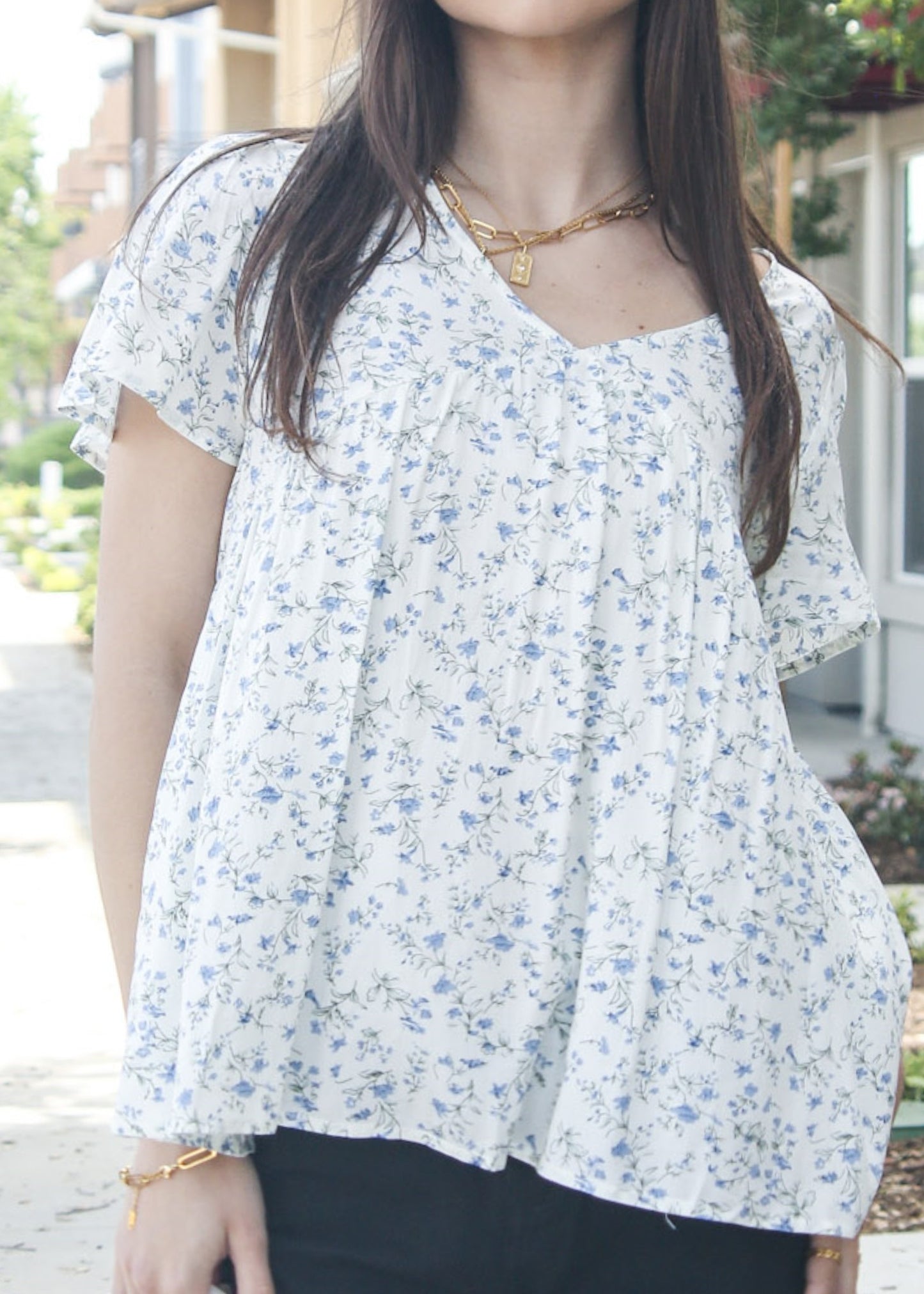 Blusa ligera con estampado floral