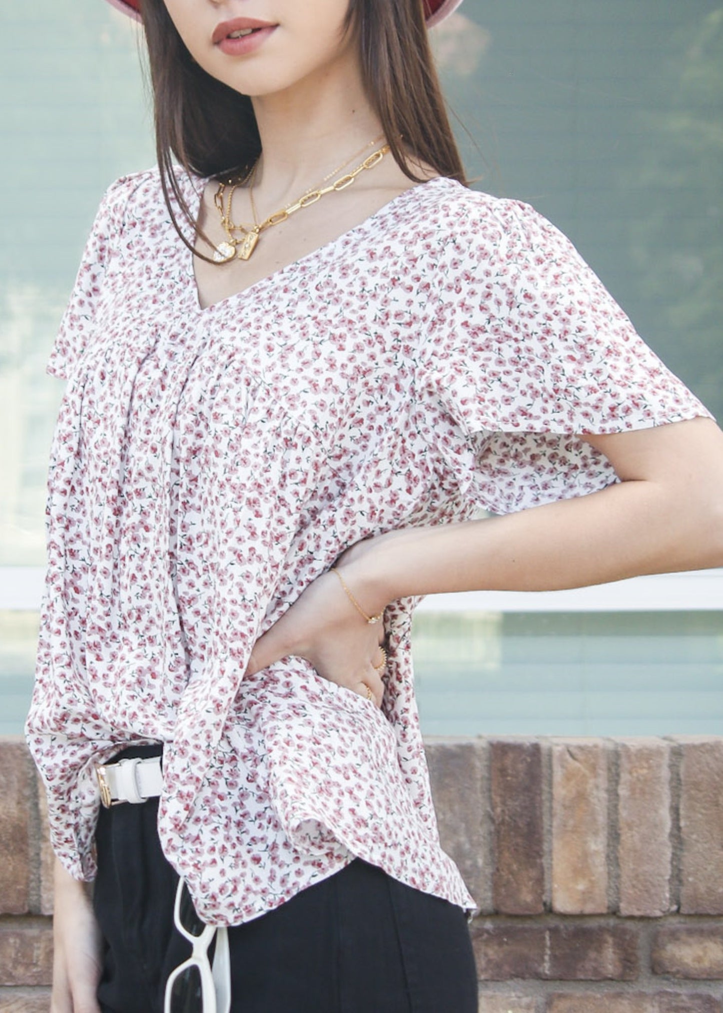Blusa ligera con estampado floral