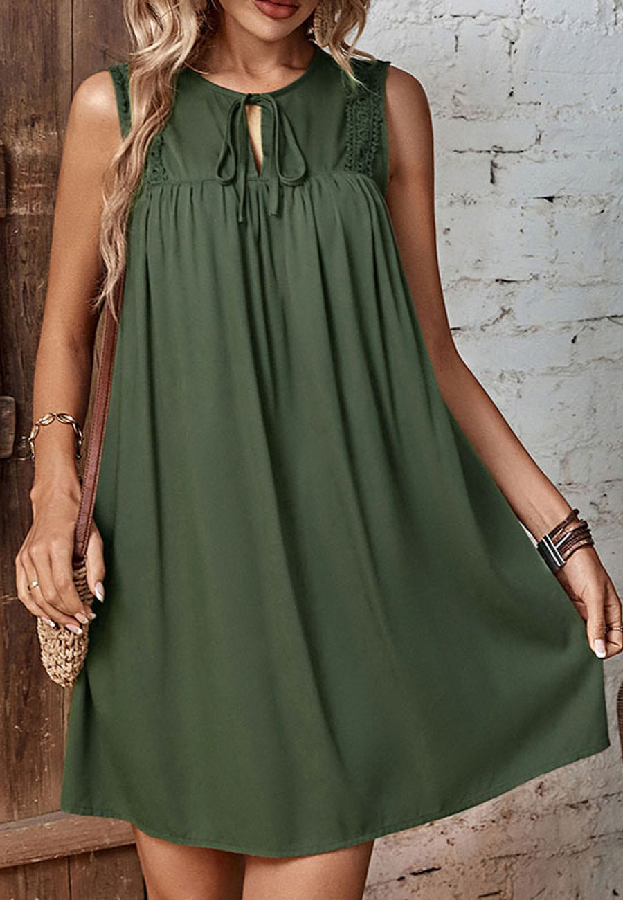 Tie Neck Shift Dress