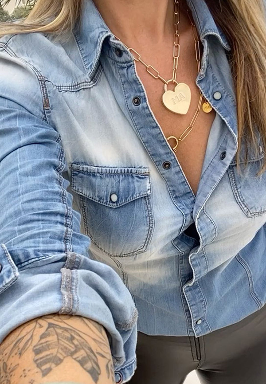 Ombre Faded Button Down Shirt