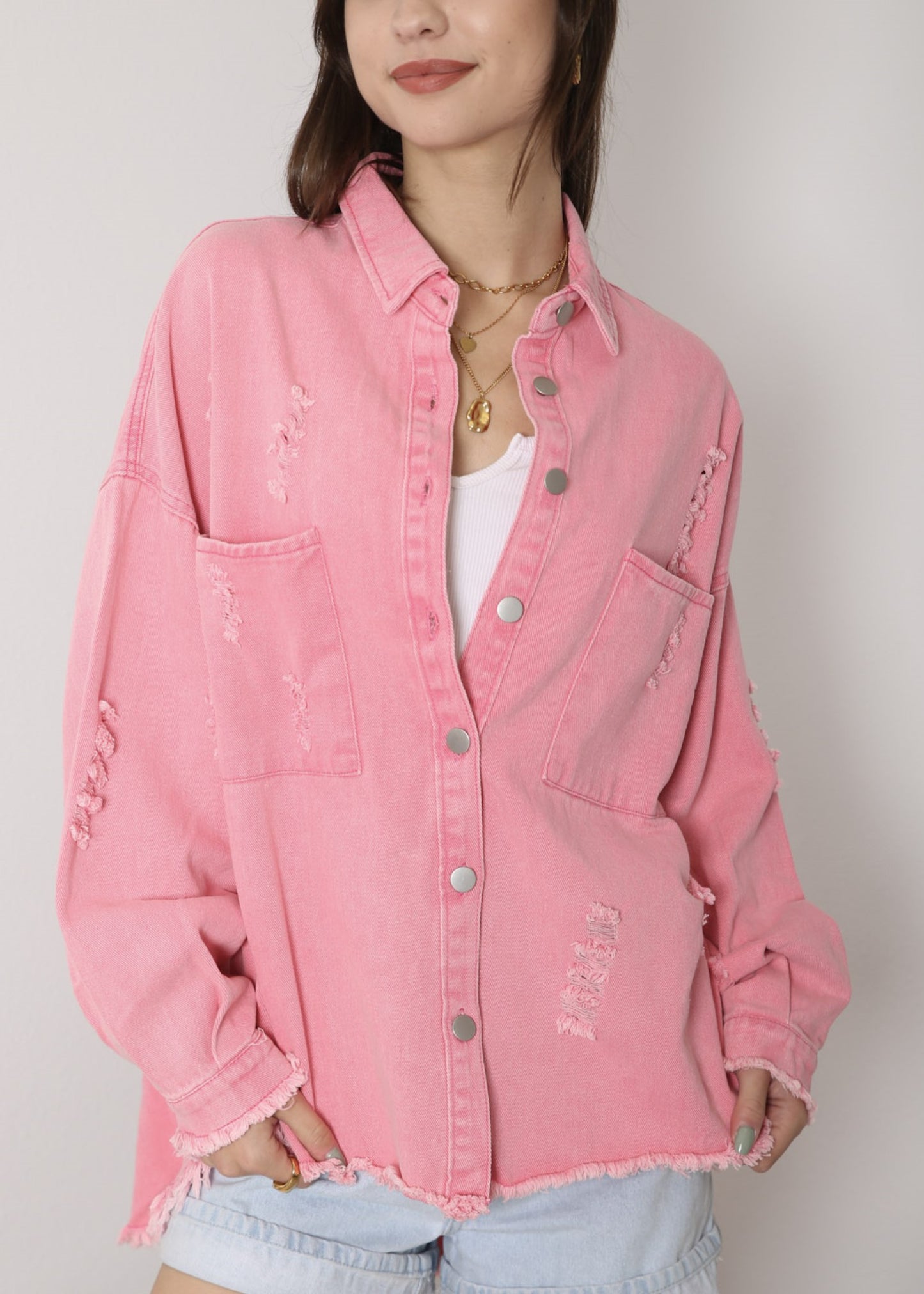 Chaqueta de mezclilla desgastada