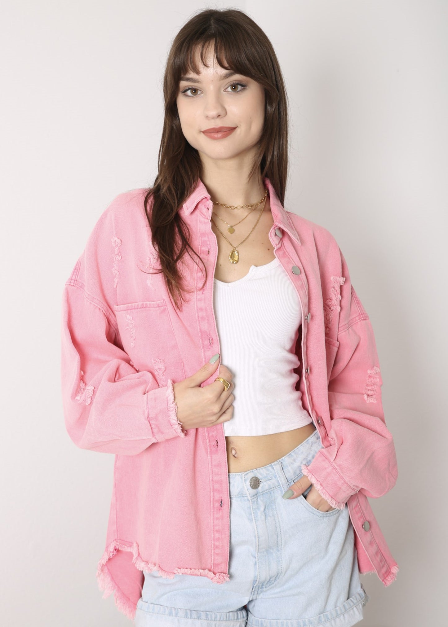 Chaqueta de mezclilla desgastada