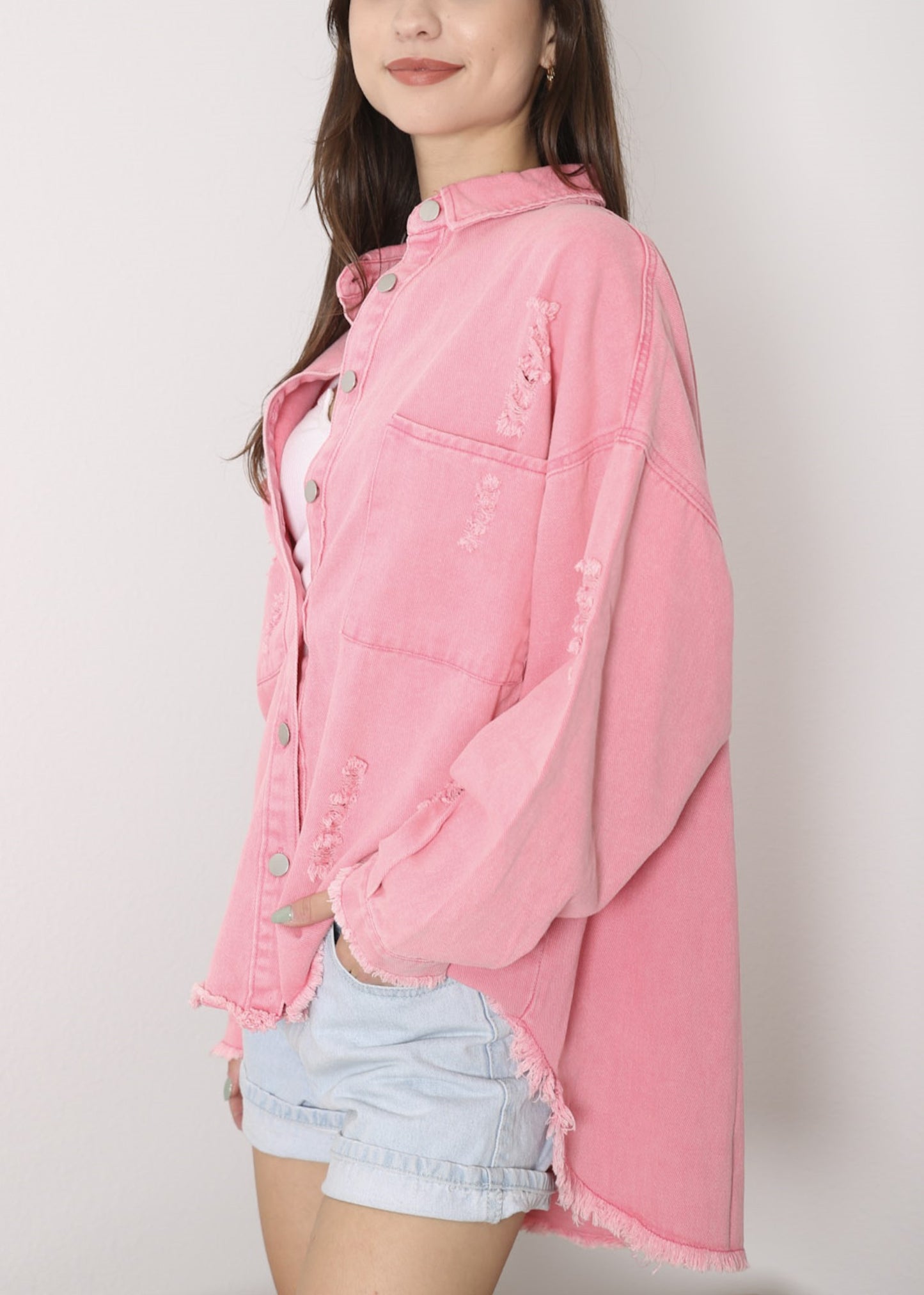 Chaqueta de mezclilla desgastada