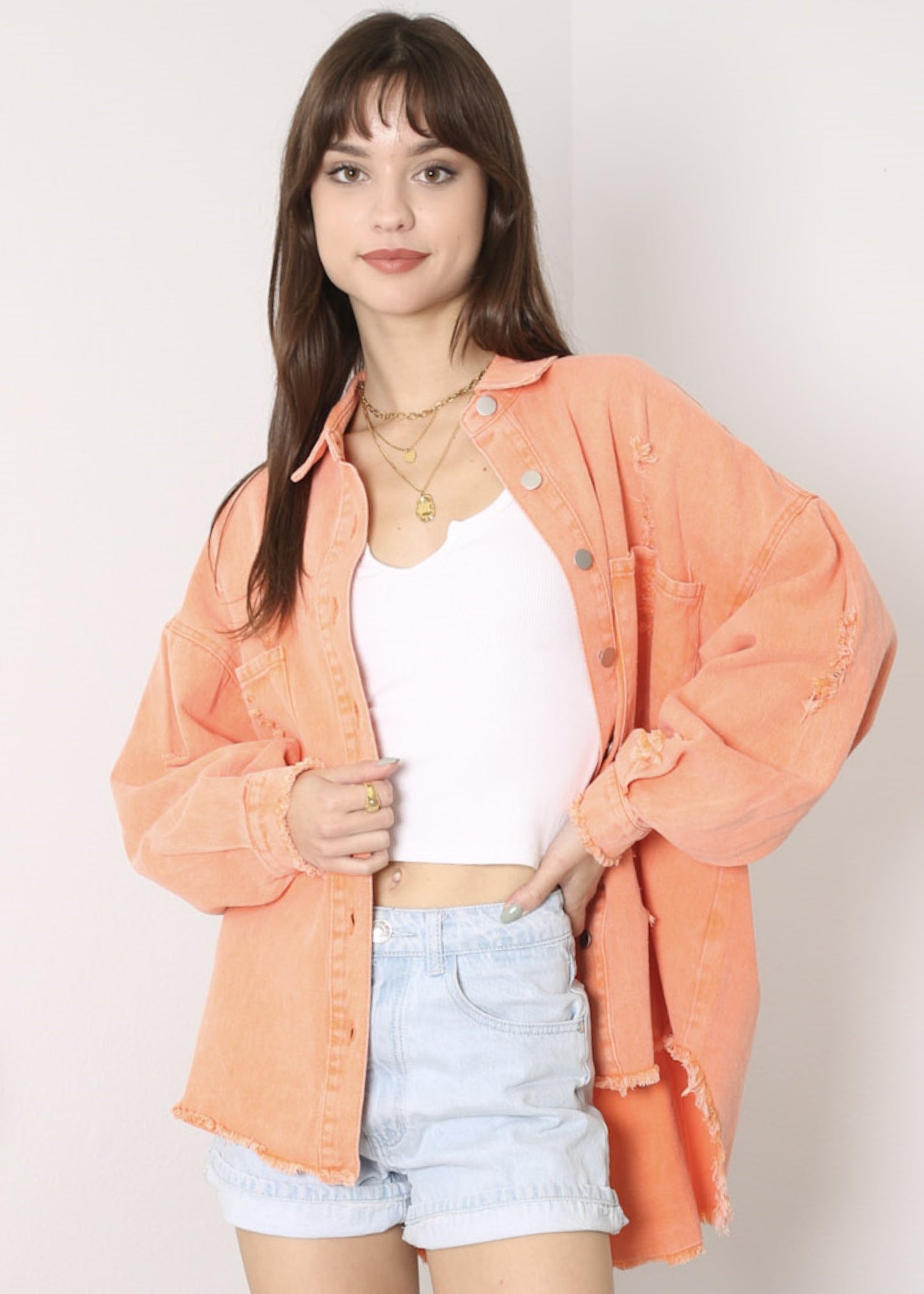Chaqueta de mezclilla desgastada