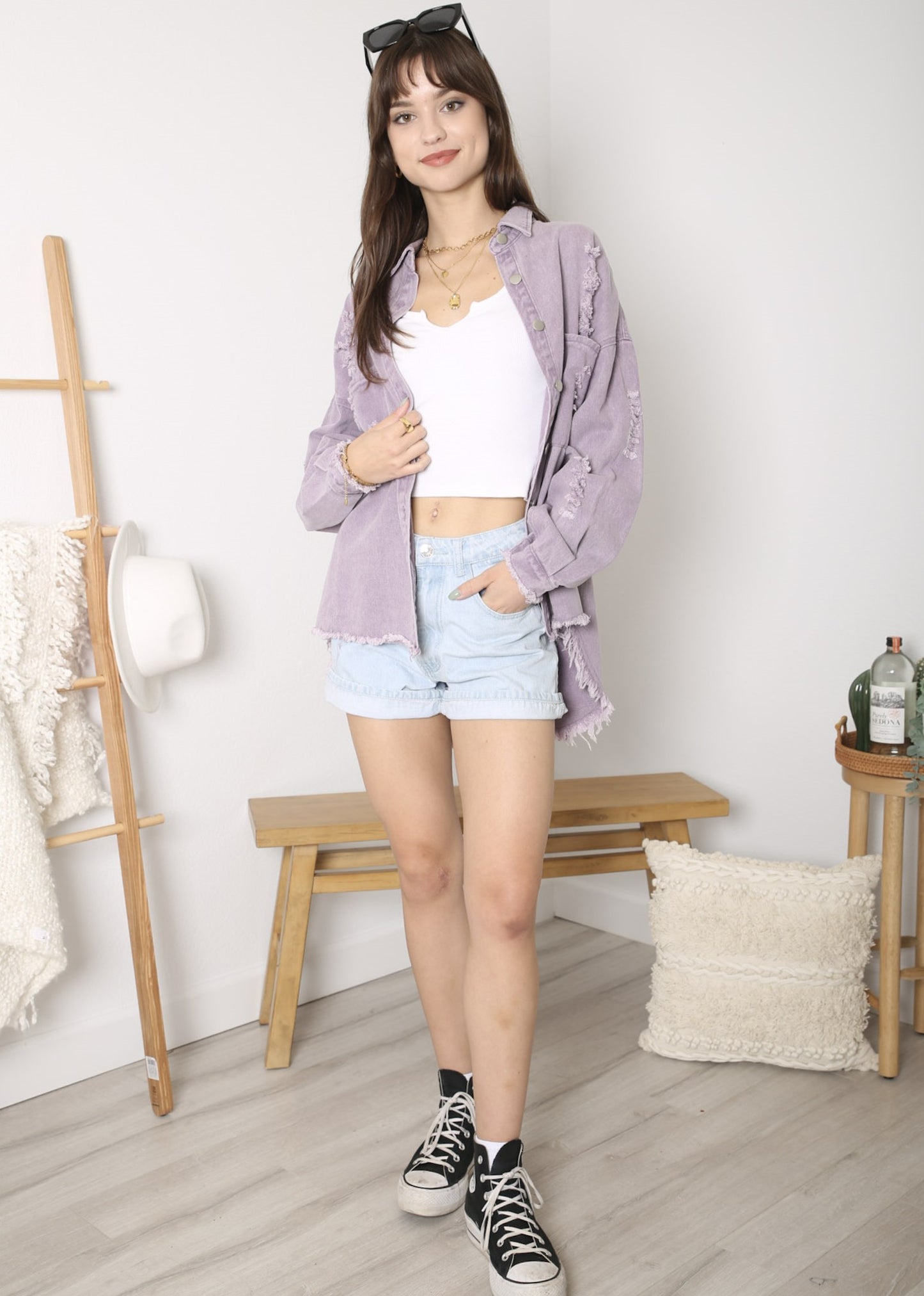 Chaqueta de mezclilla desgastada