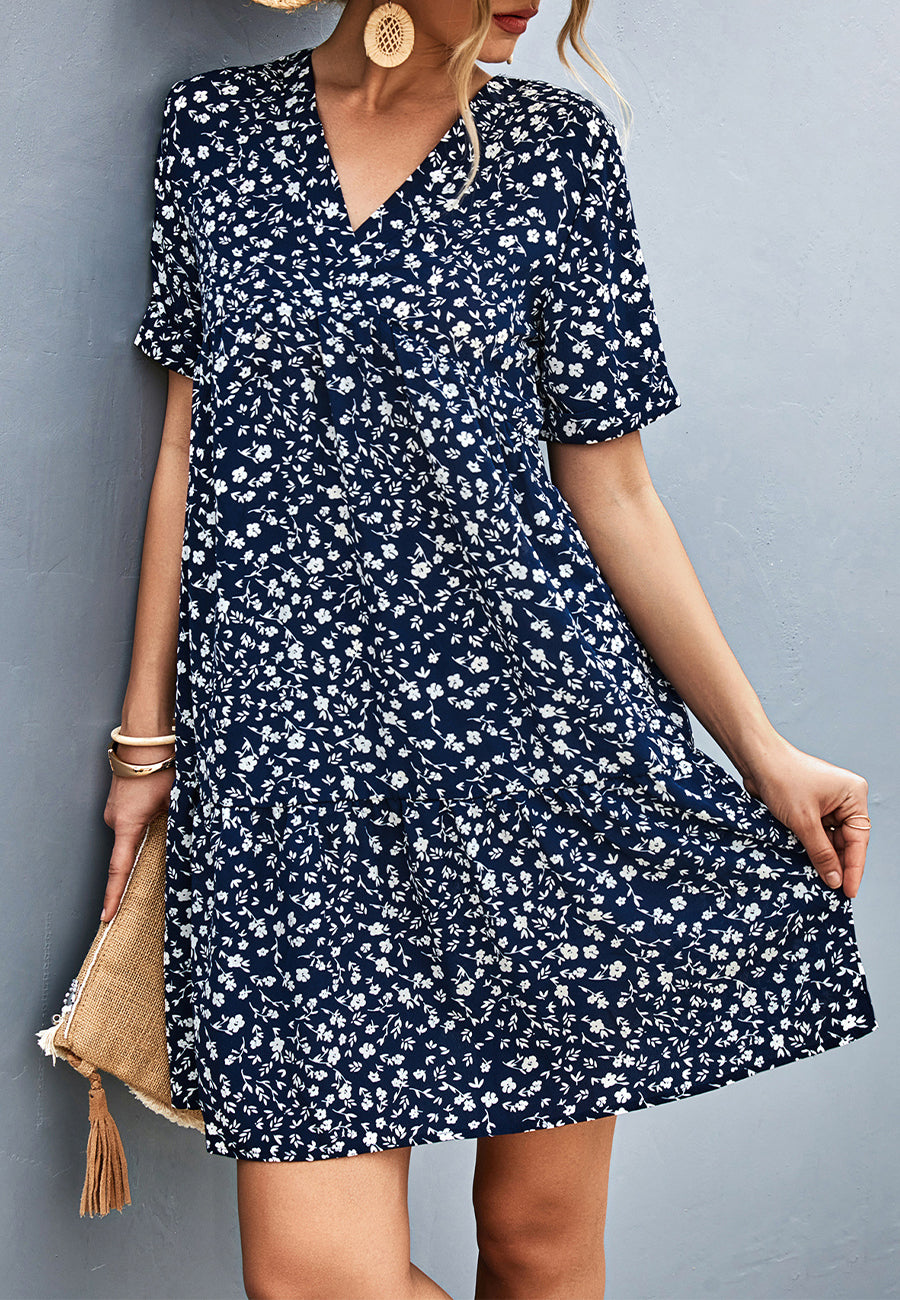 Vestido de corte imperio con estampado floral