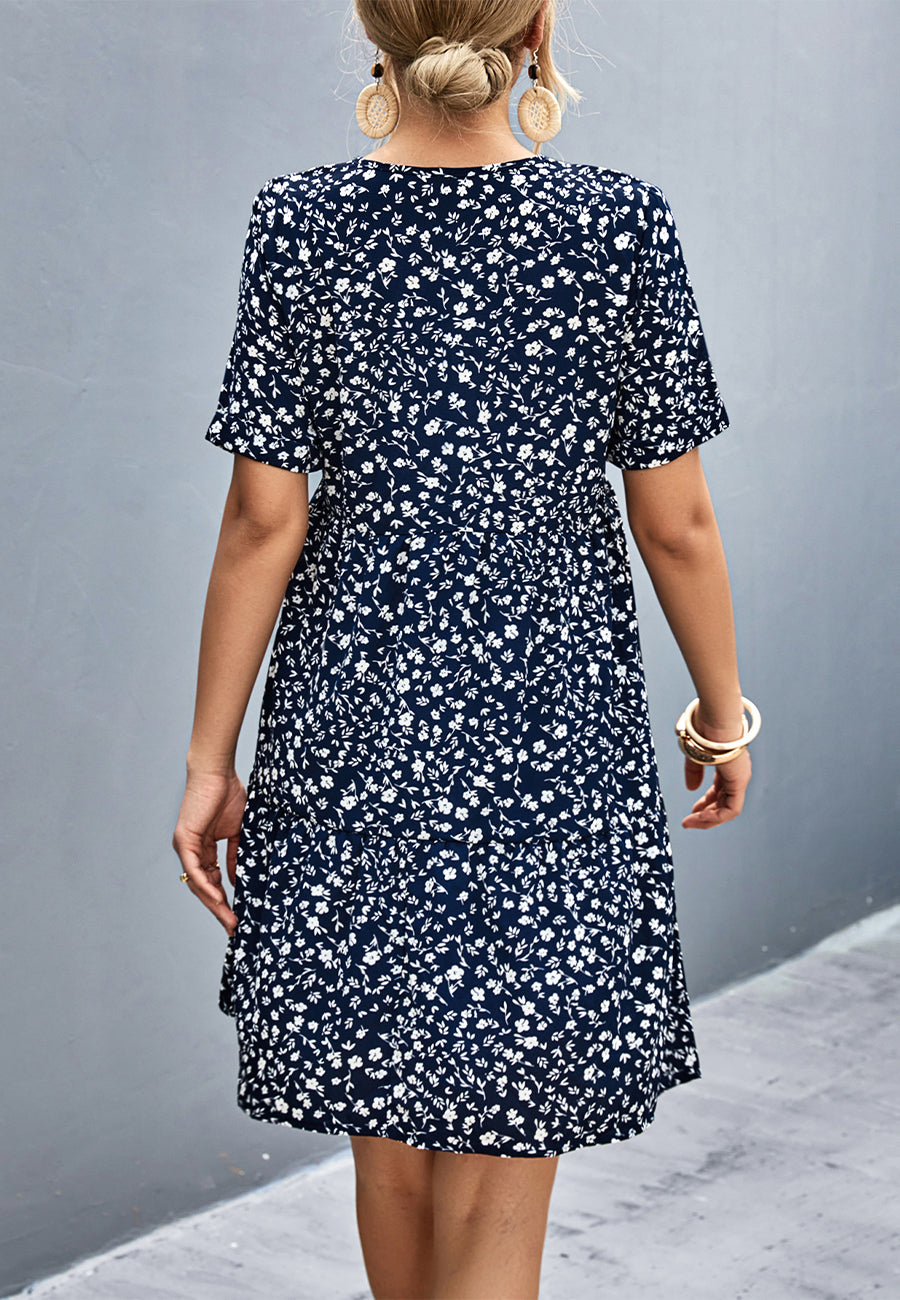 Vestido de corte imperio con estampado floral