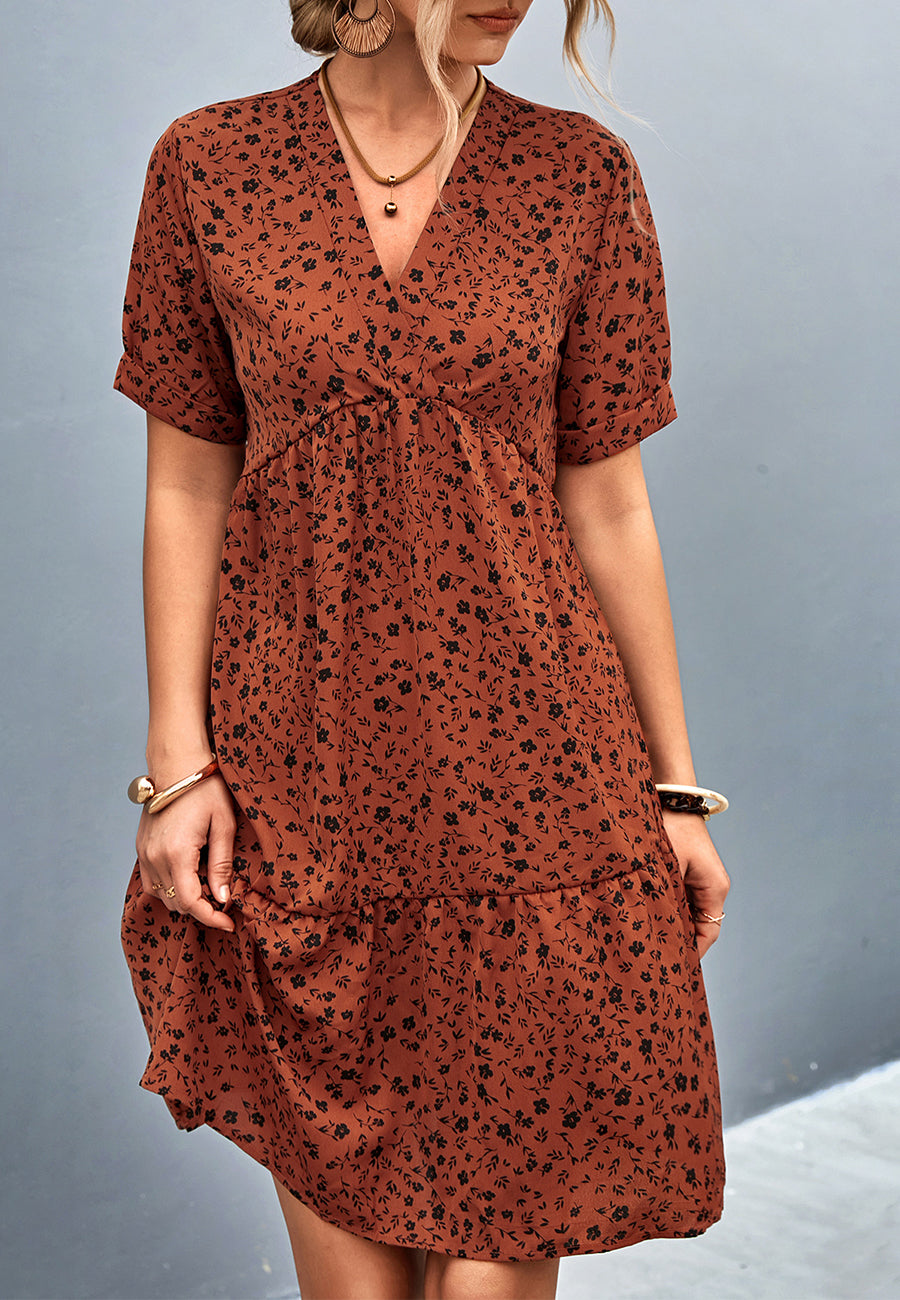 Vestido de corte imperio con estampado floral