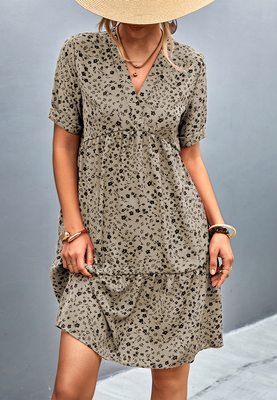 Vestido de corte imperio con estampado floral