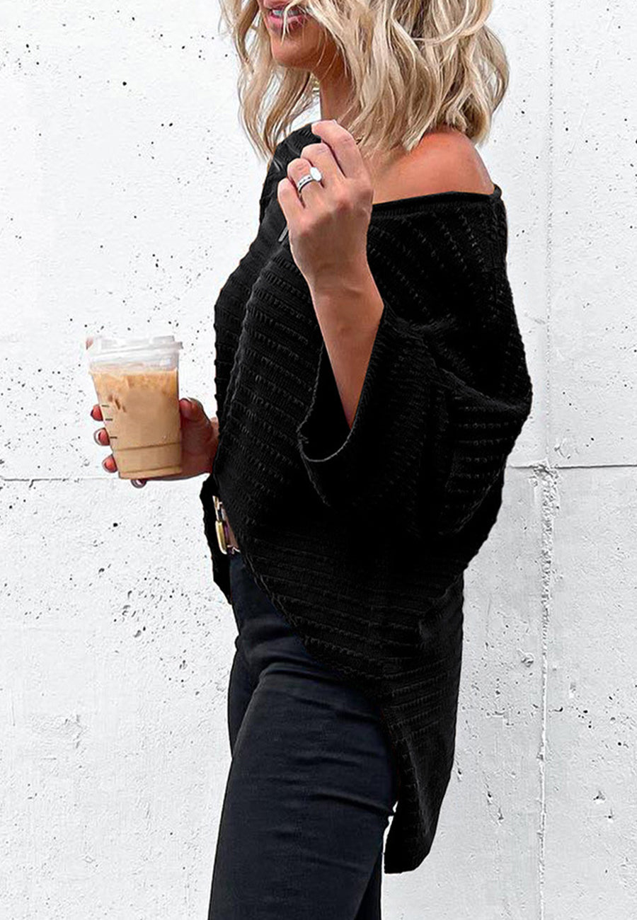 Drop Shoulder Textured Knit Shirt