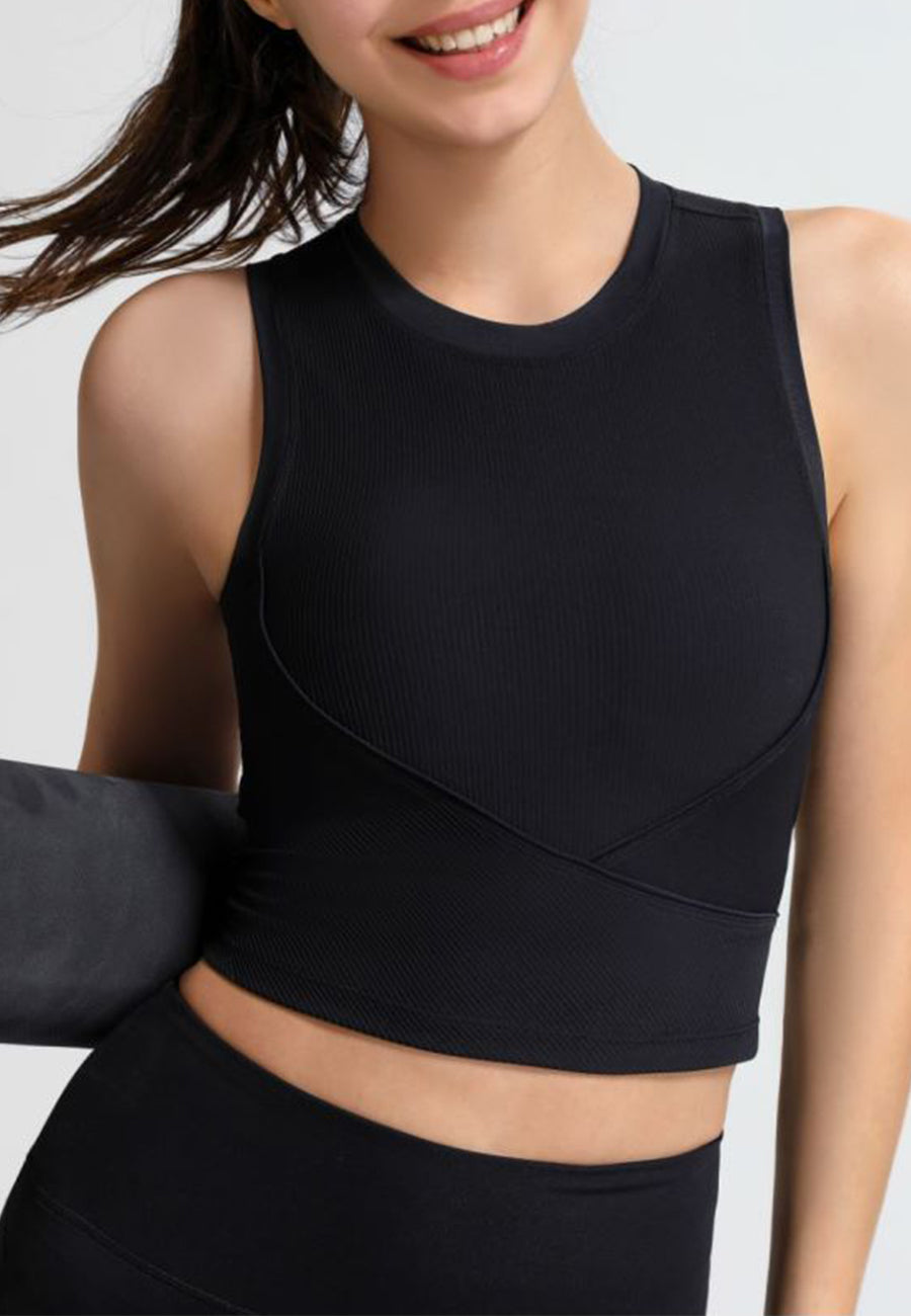 Round Neck Basic Cropped Tank