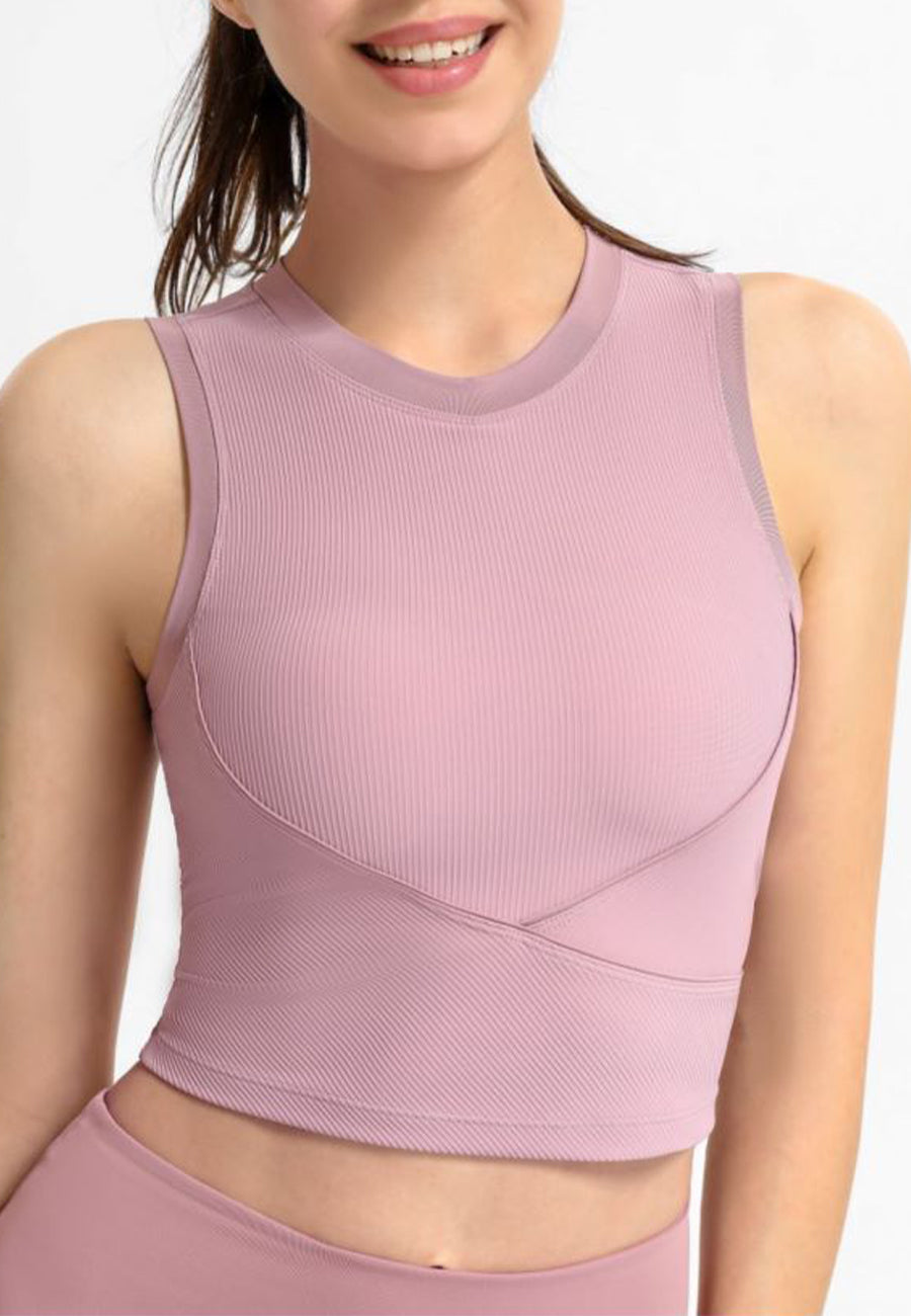 Round Neck Basic Cropped Tank