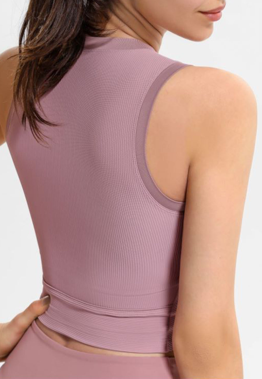 Round Neck Basic Cropped Tank