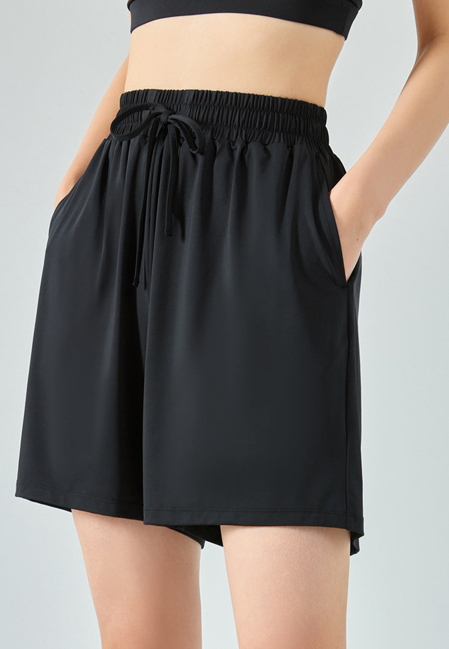 Pantalones cortos de cintura alta de color liso