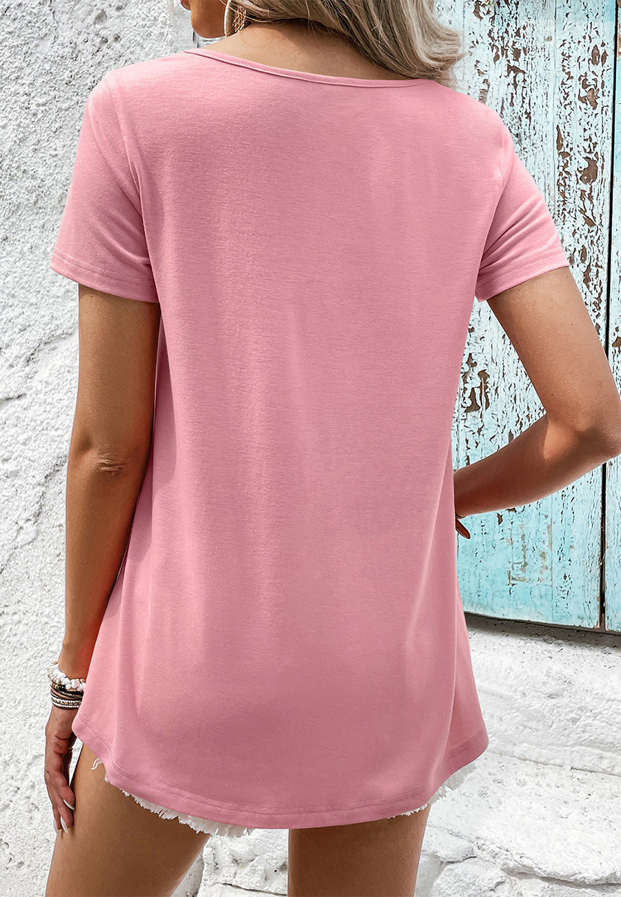 Camiseta con detalle de encaje en contraste