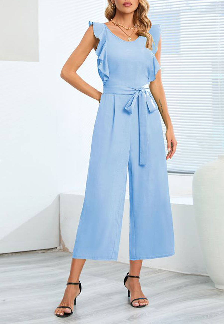 Mono corto con volantes en los hombros