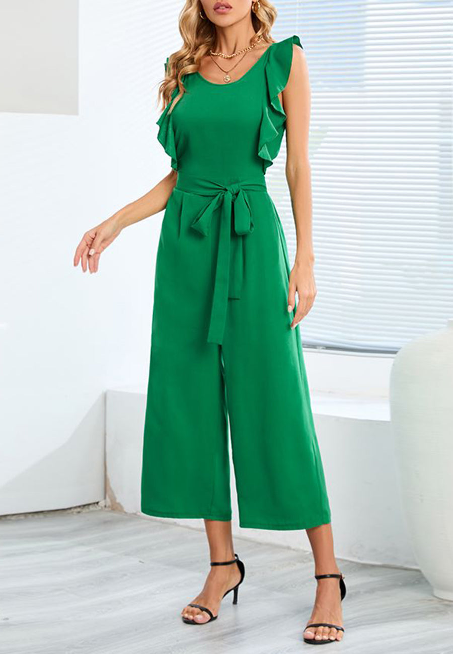 Mono corto con volantes en los hombros