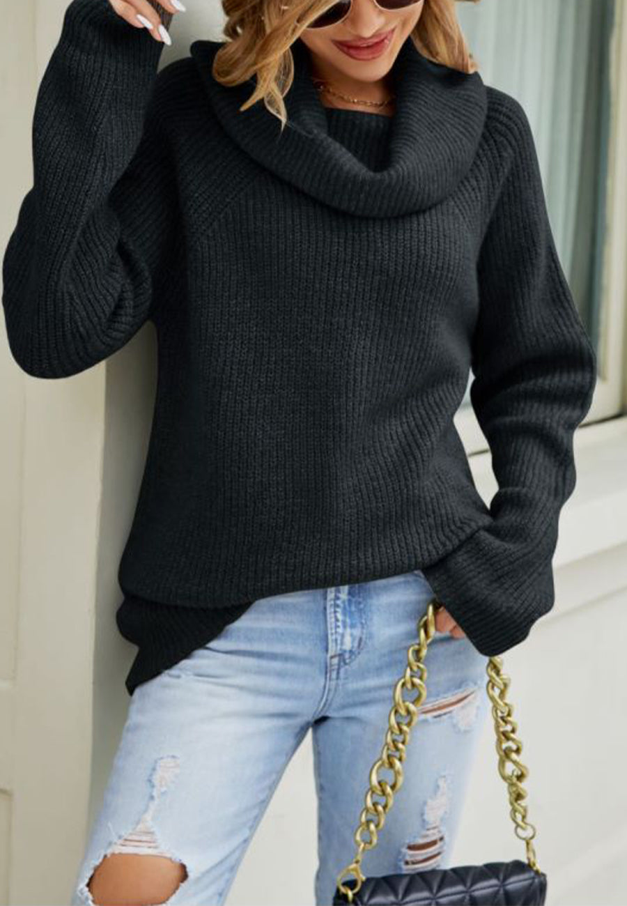 Cowl Neck Sailor Collar Sweater