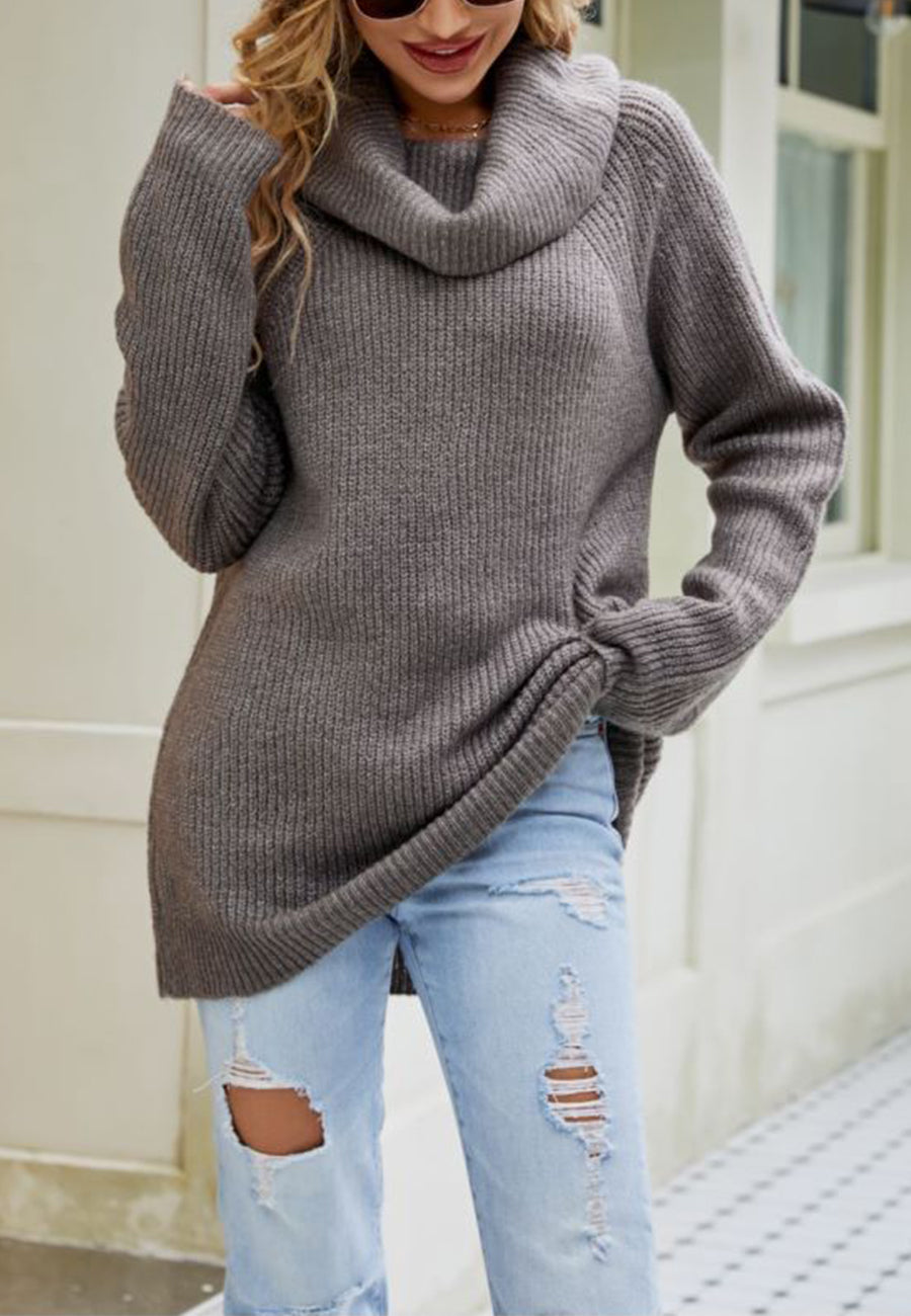 Cowl Neck Sailor Collar Sweater