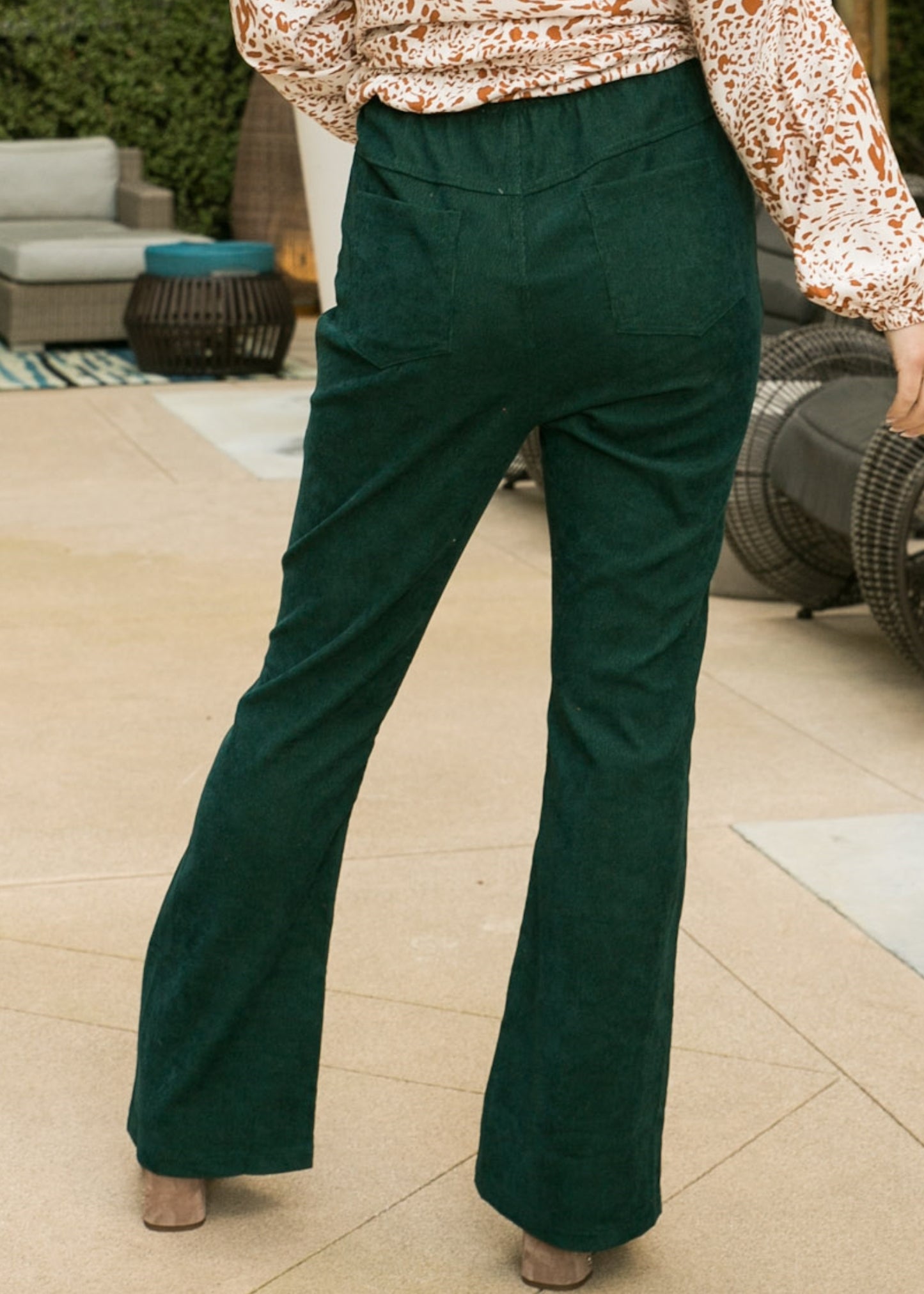 Pantalones de pana de color liso
