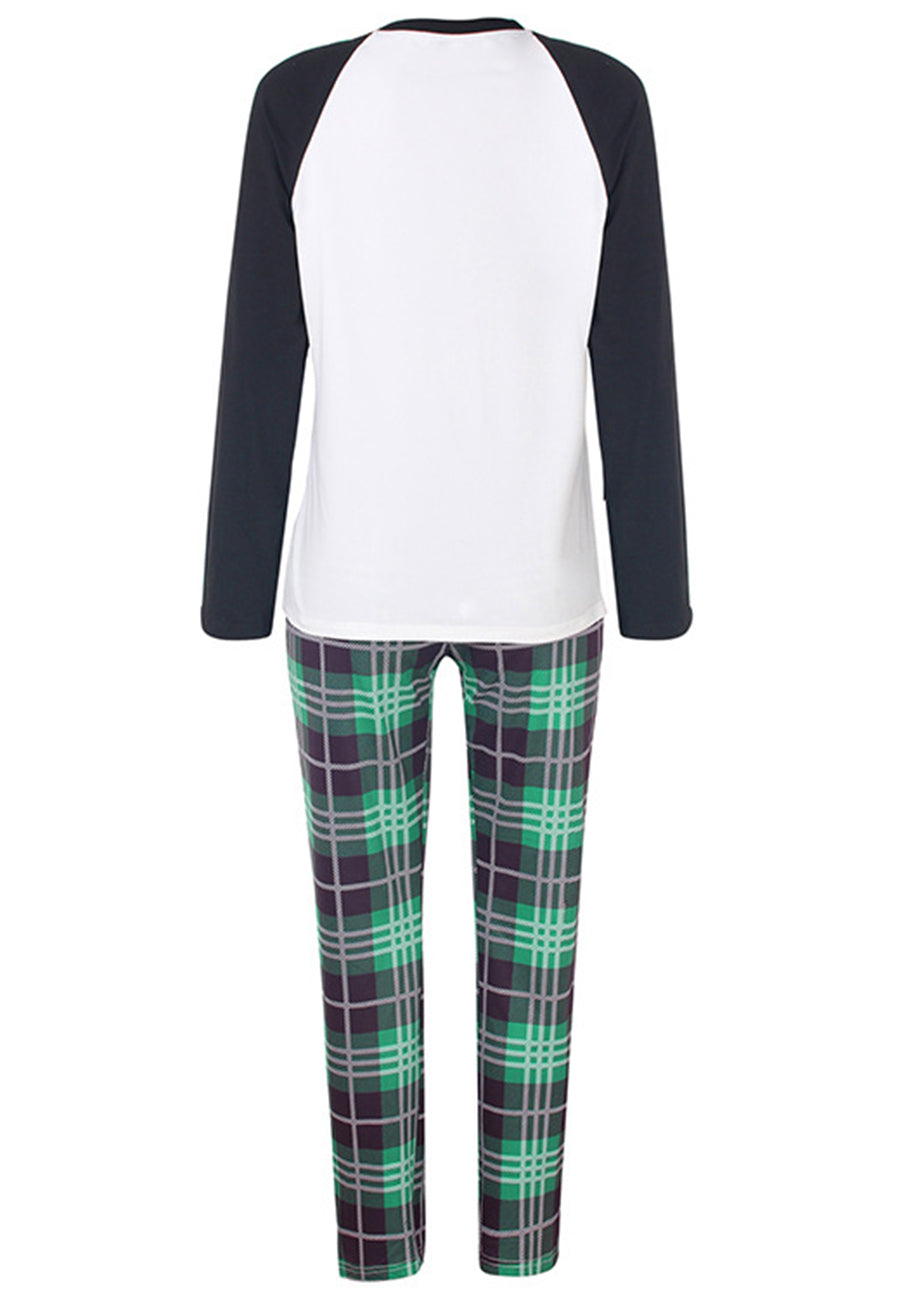 Conjunto de camiseta de béisbol y pantalón a cuadros