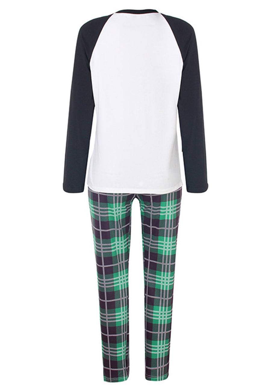 Conjunto de camiseta de béisbol y pantalón a cuadros