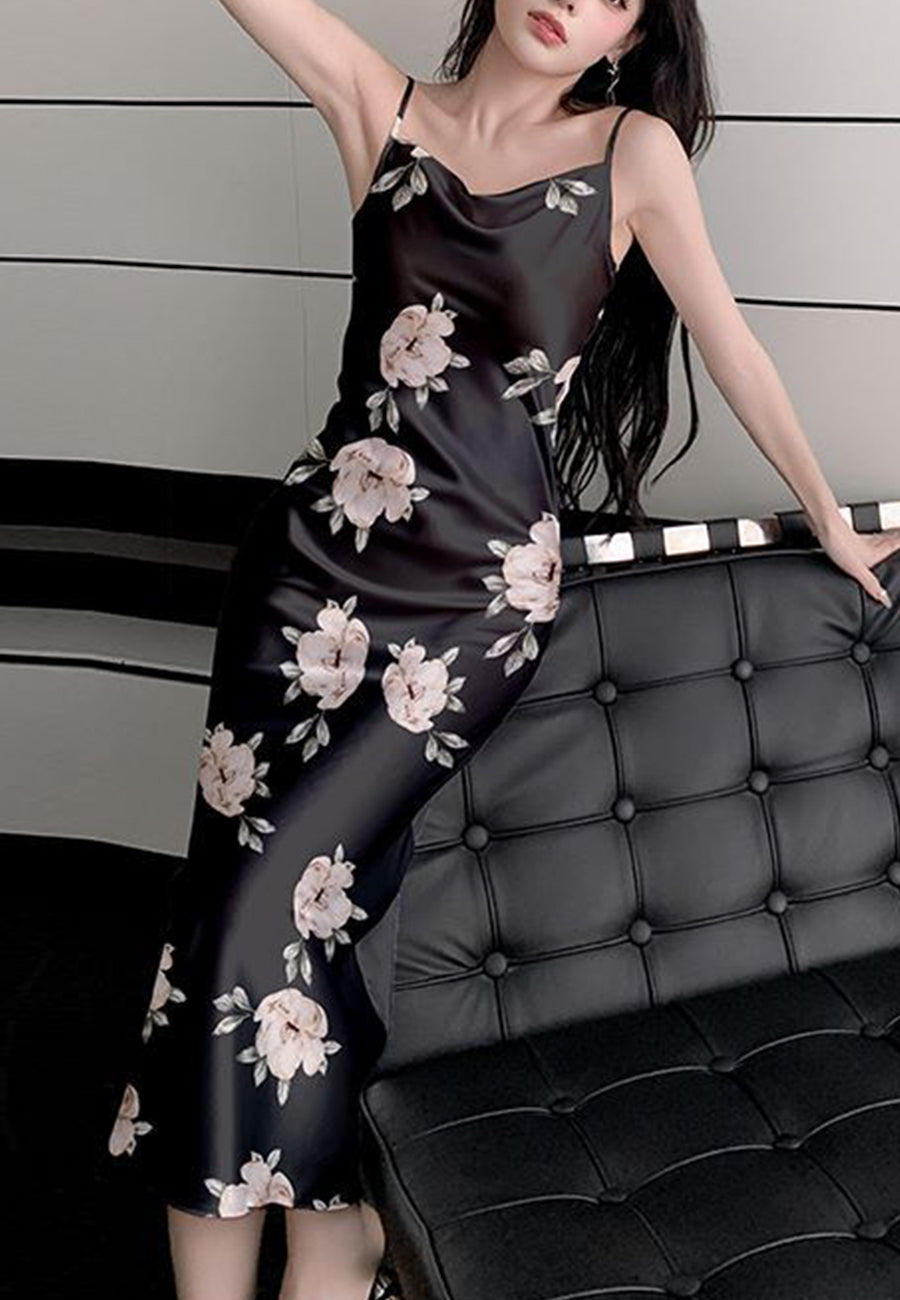 Vestido midi con estampado floral